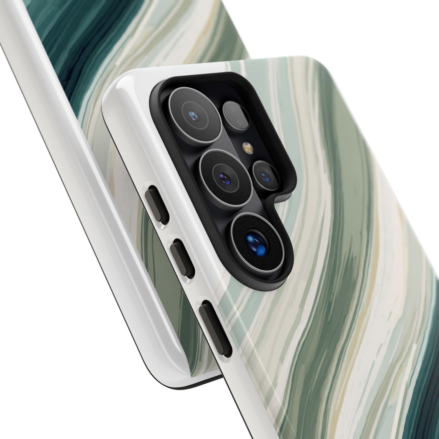 Sea Glass Drift Phone Case – Coastal Abstract Ocean Waves iPhone Case | Sage Green Minimalist Protective Cover