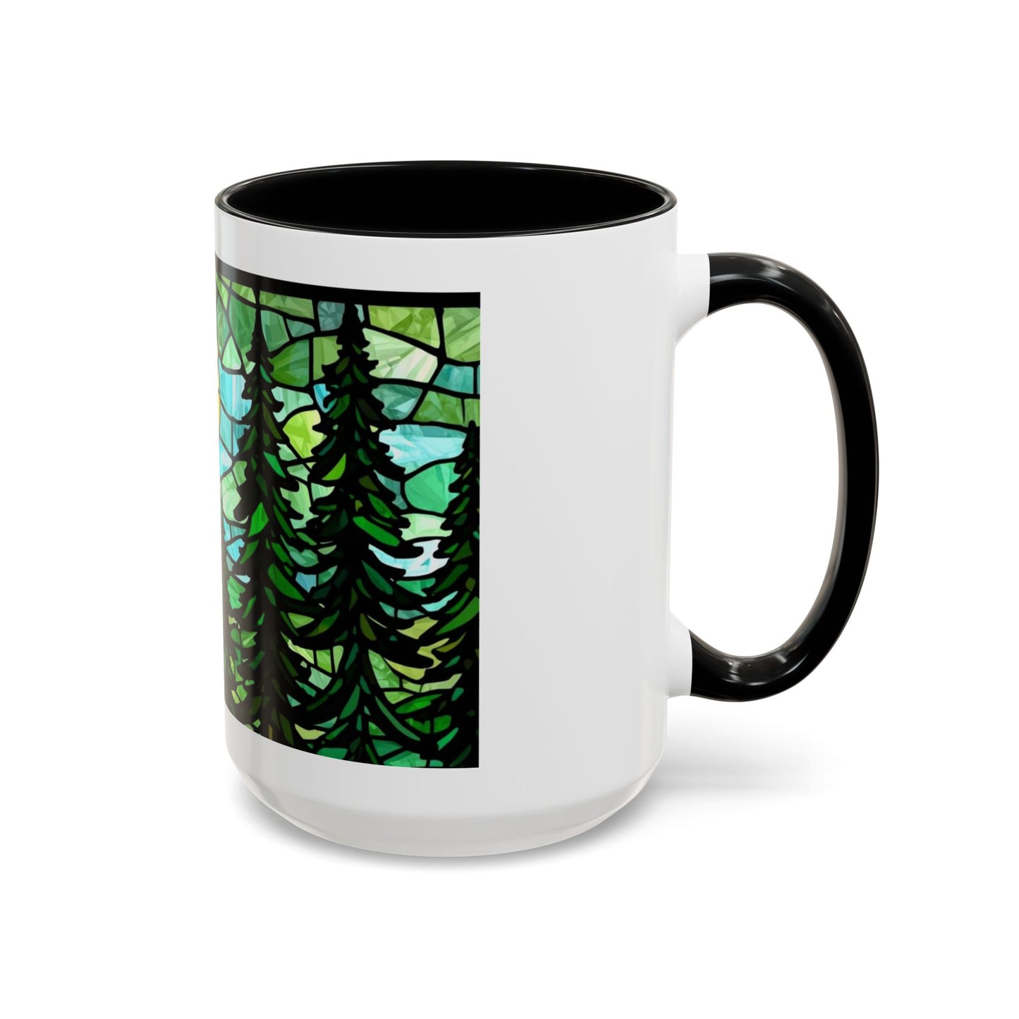 Stained Glass Forest Sunrise Mug – 15oz