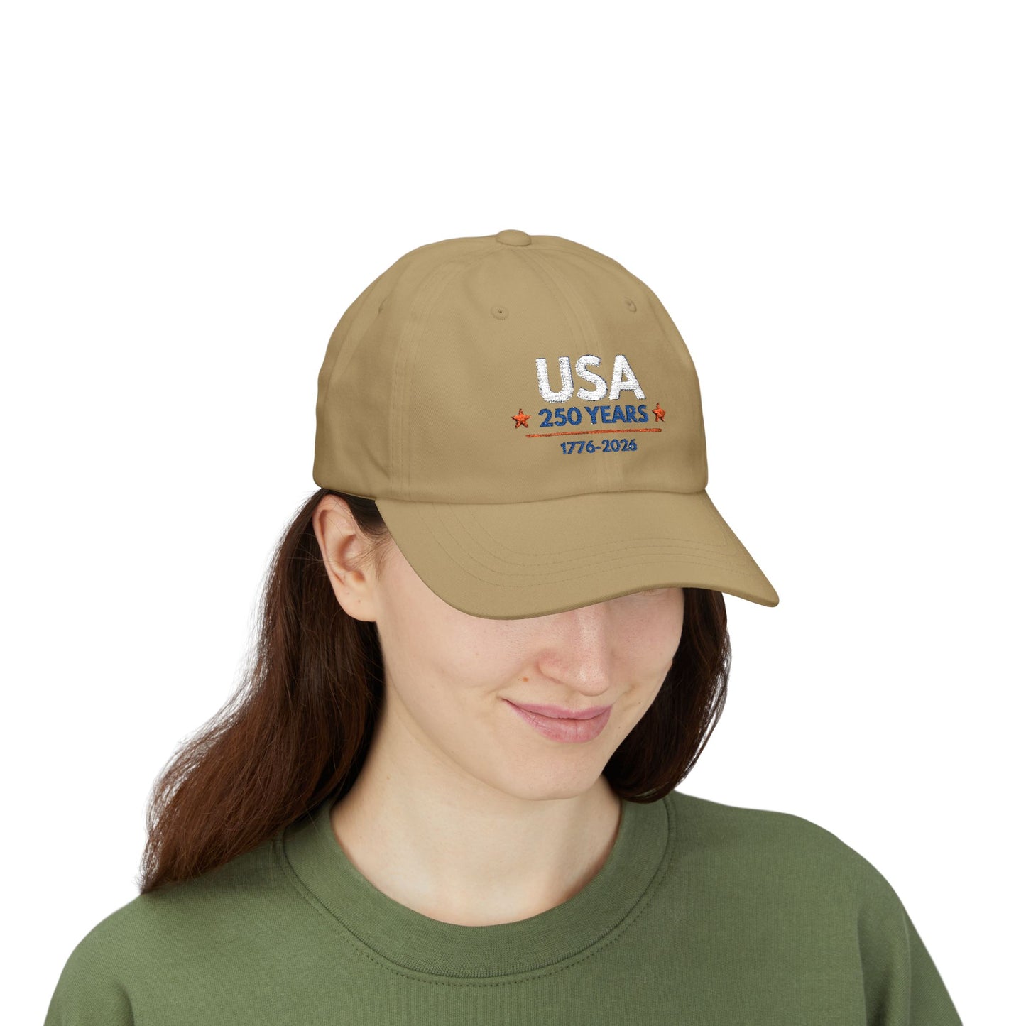 USA 250 Years Embroidered Classic Dad Cap | 1776–2026 Patriotic Anniversary Hat
