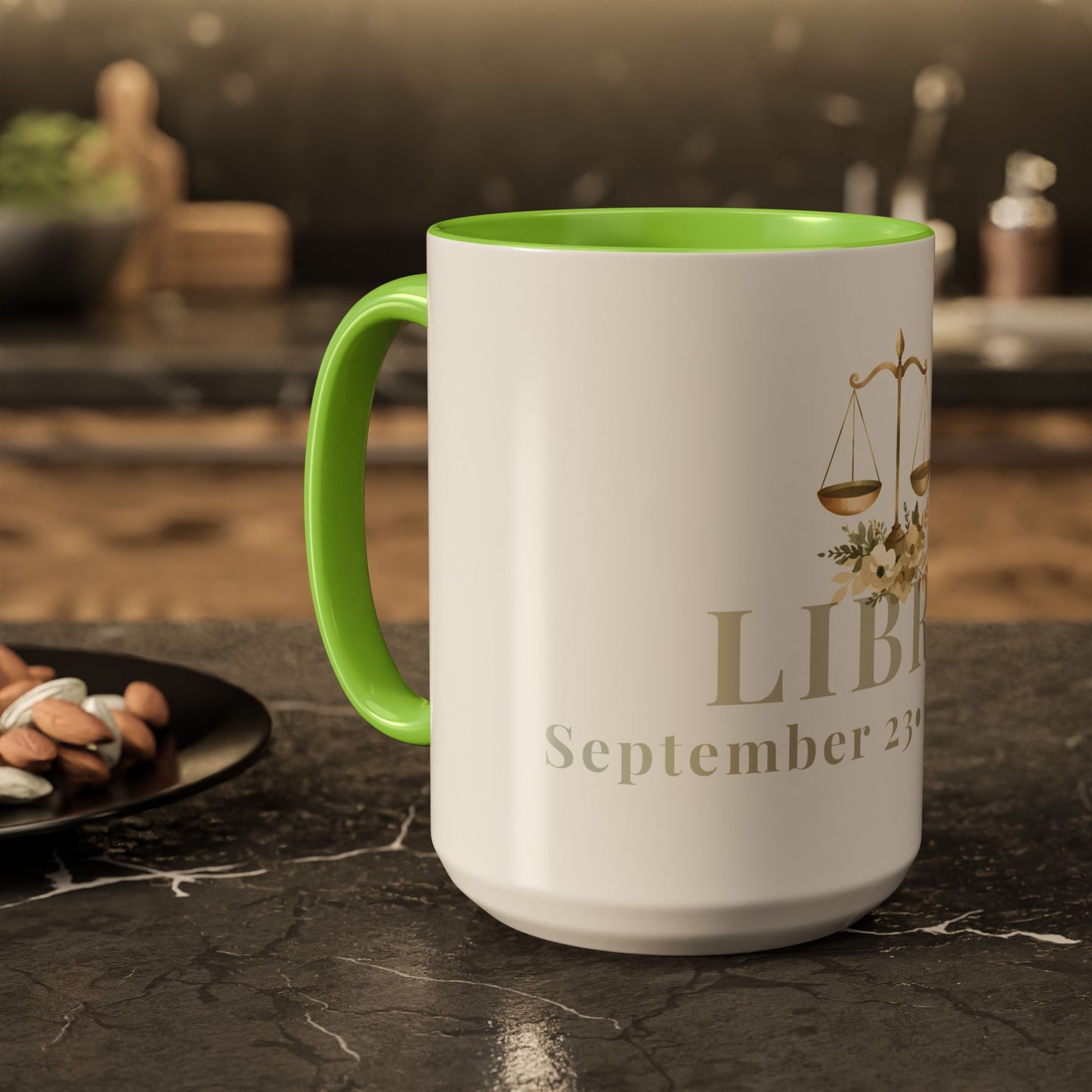 Libra Zodiac Mug - September 23 - October 22 Astrology Coffee Cup - Scales Zodiac Sign Mug - 15 oz.