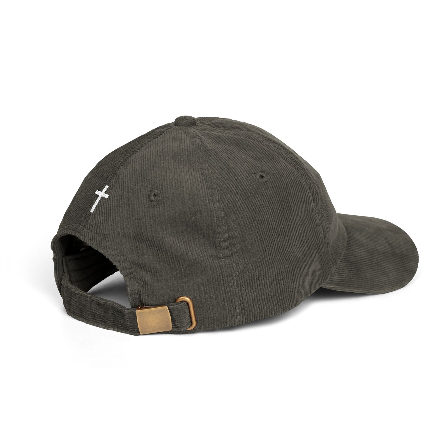 Look Up Embroidered Corduroy Cap-Faith Inspired Hat with Cross on back