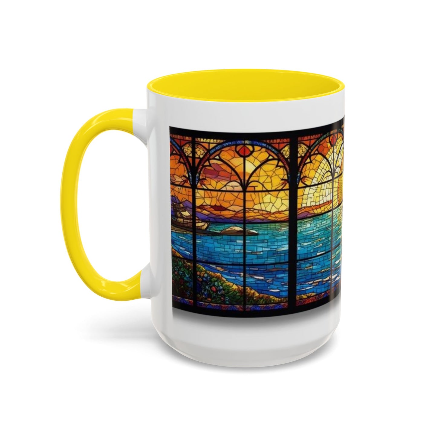 Stained Glass Ocean Sunset Mug – 15oz