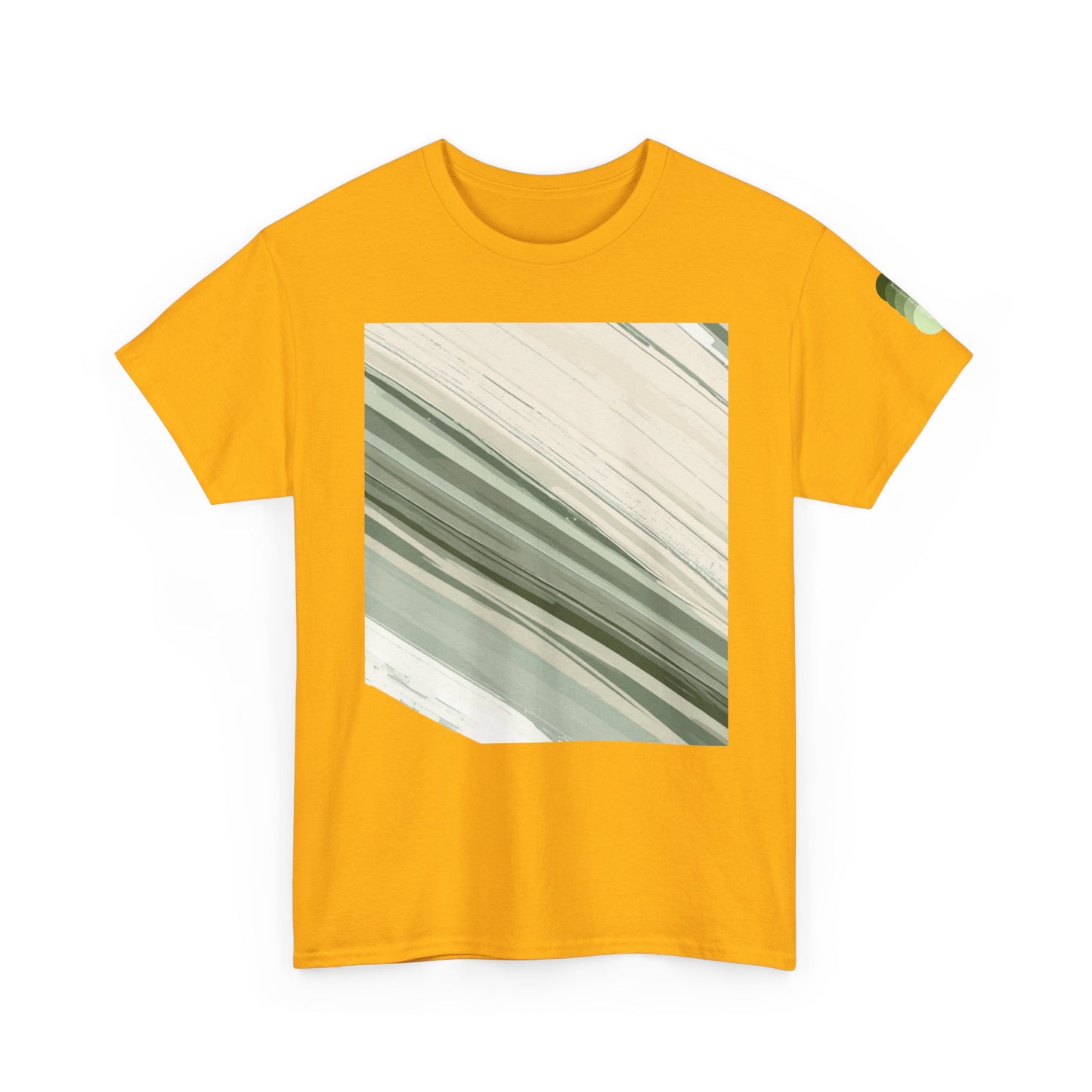 Sea Glass Drift Unisex Heavy Cotton Tee – Abstract Coastal Wave Graphic Shirt | Minimalist Sage Green Aesthetic Tee