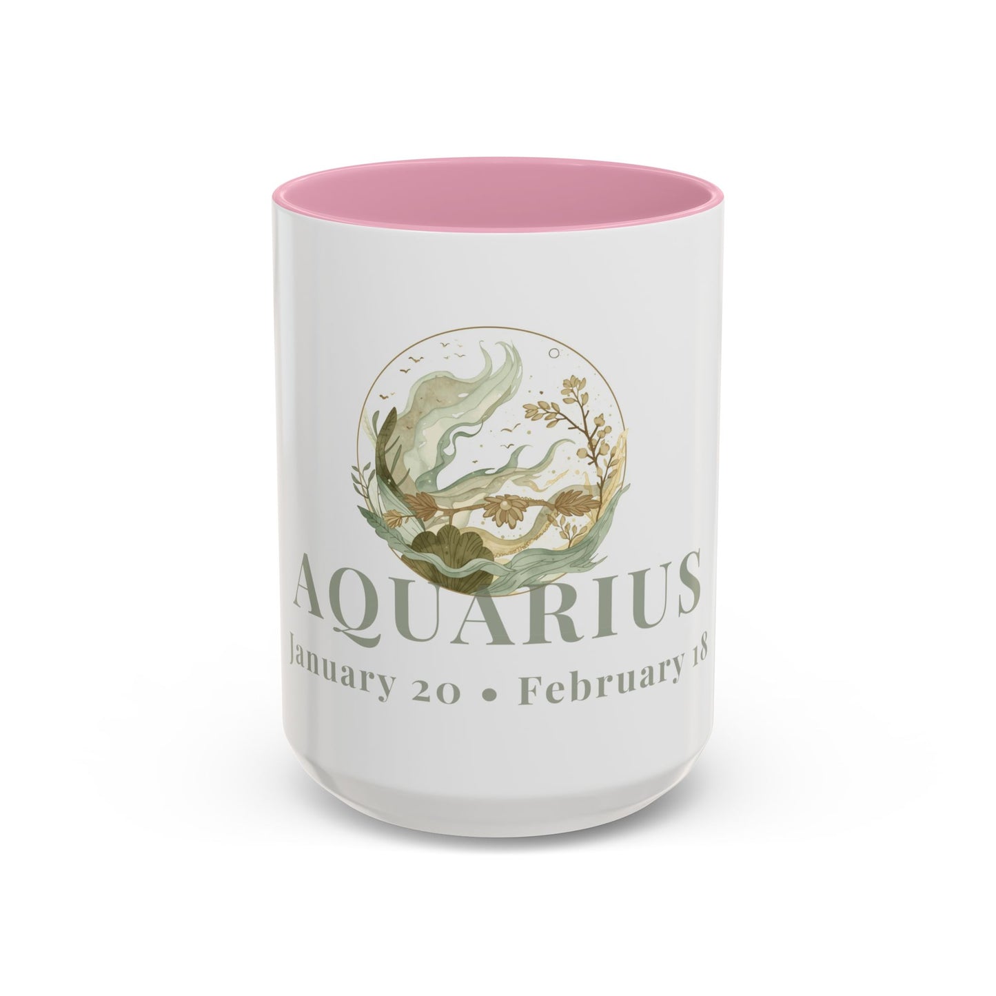 Aquarius Zodiac Mug - January 20 - February 18 Astrology Coffee Cup - Water Flow Zodiac Sign Mug - 15 oz.