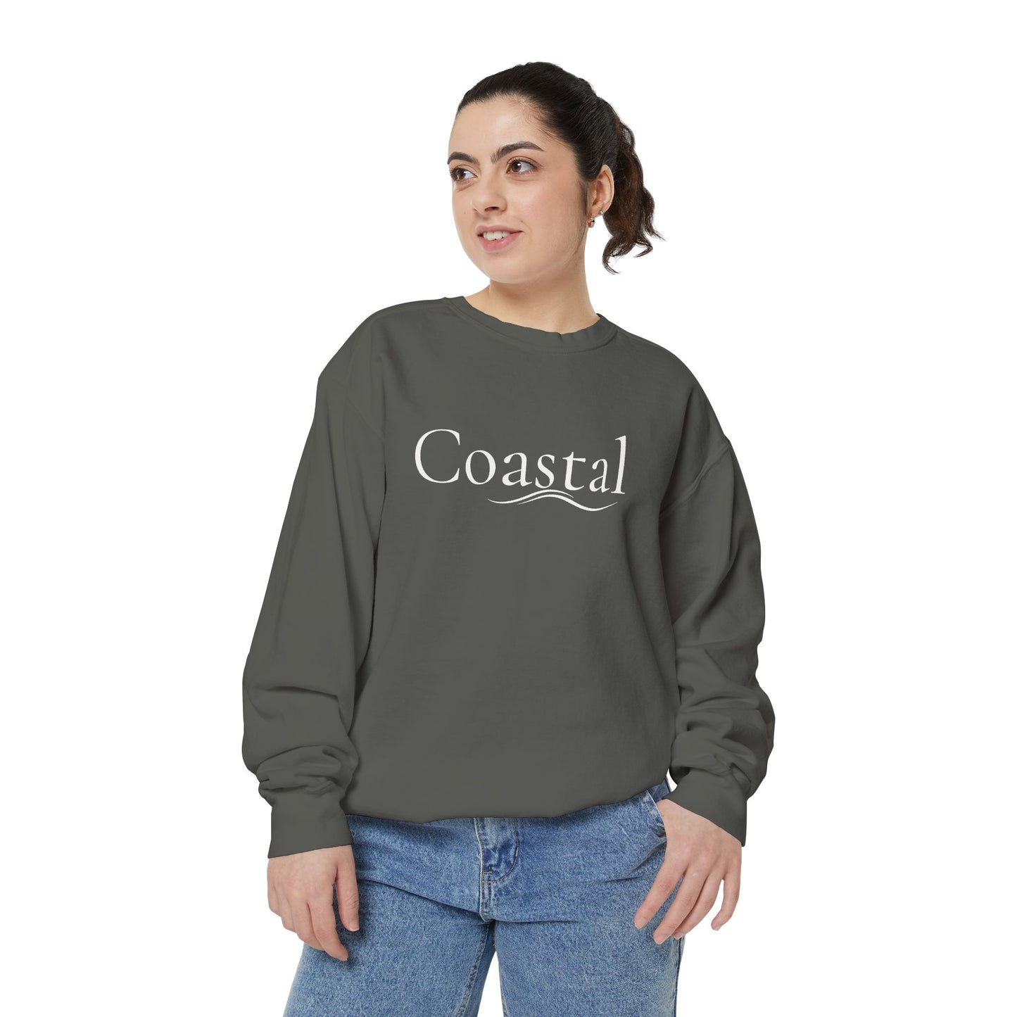 Beach Graphic Sweatshirt — Retro Wave Script Pullover