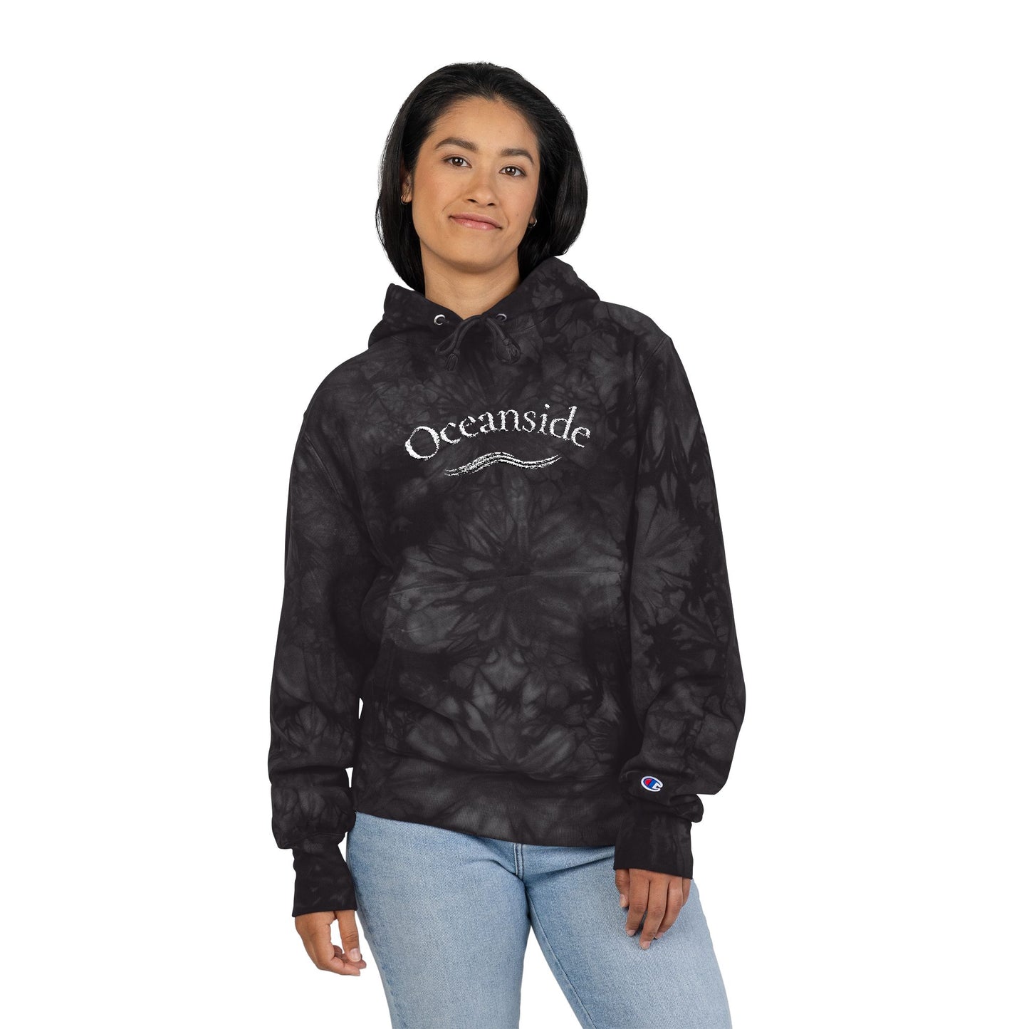 Oceanside Embroidered Tie-Dye Hoodie