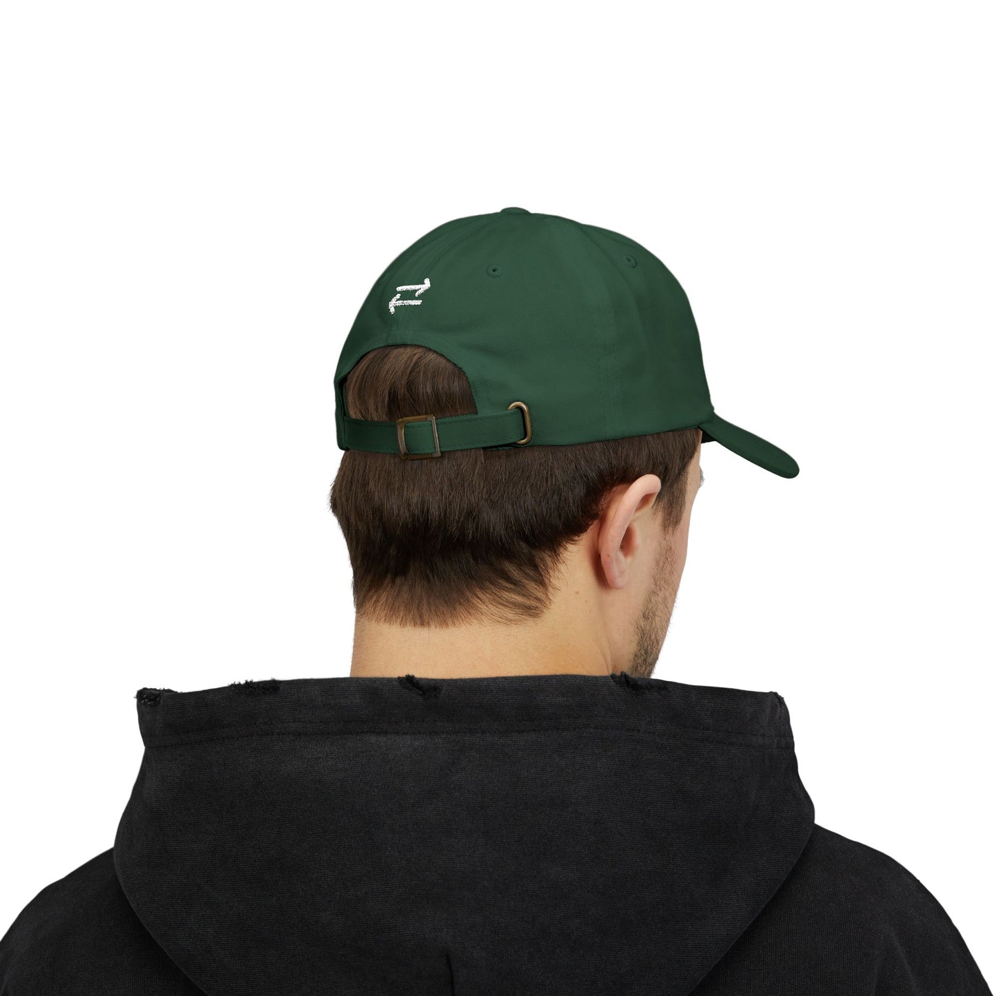 on the go embroidered classic dad cap - small arrows on back, white thread