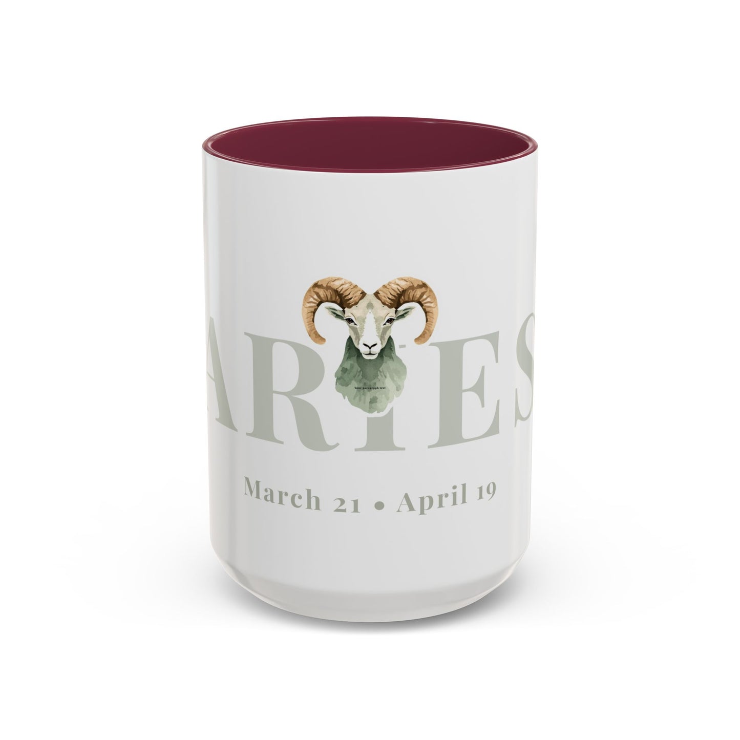 Aries Zodiac Mug - March 21 - April 19 Astrology Coffee Cup - Ram Zodiac Sign Mug - 15 oz.