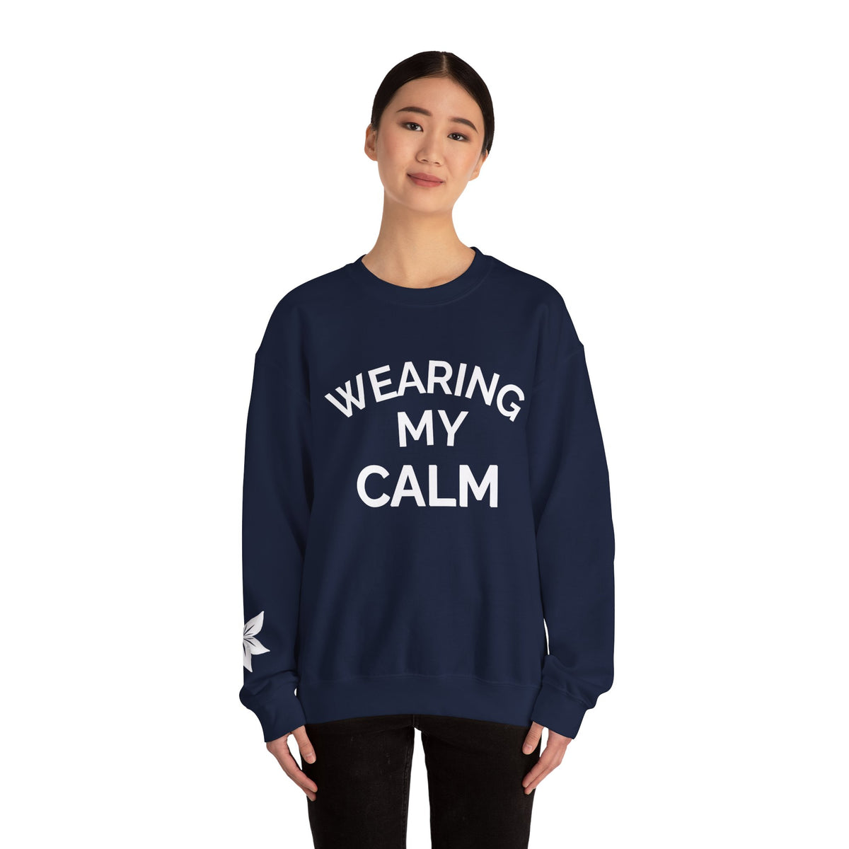 Wearing My Calm Crewneck Sweatshirt, Cozy Unisex Sweatshirt, Relaxed Fit Apparel, Gift for Mindfulness Lovers, Everyday Comfort Wear, [...]