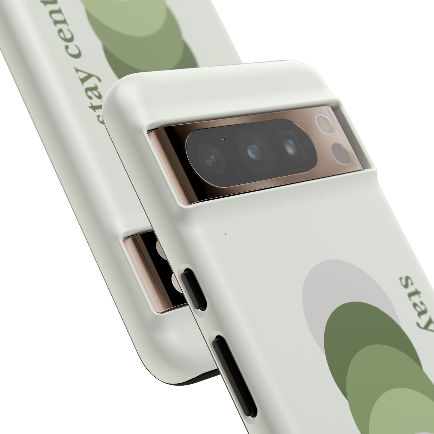 Stay Centered Minimalist Phone Case – Sage Green Wellness Aesthetic iPhone Case | Modern Neutral Protective Cover