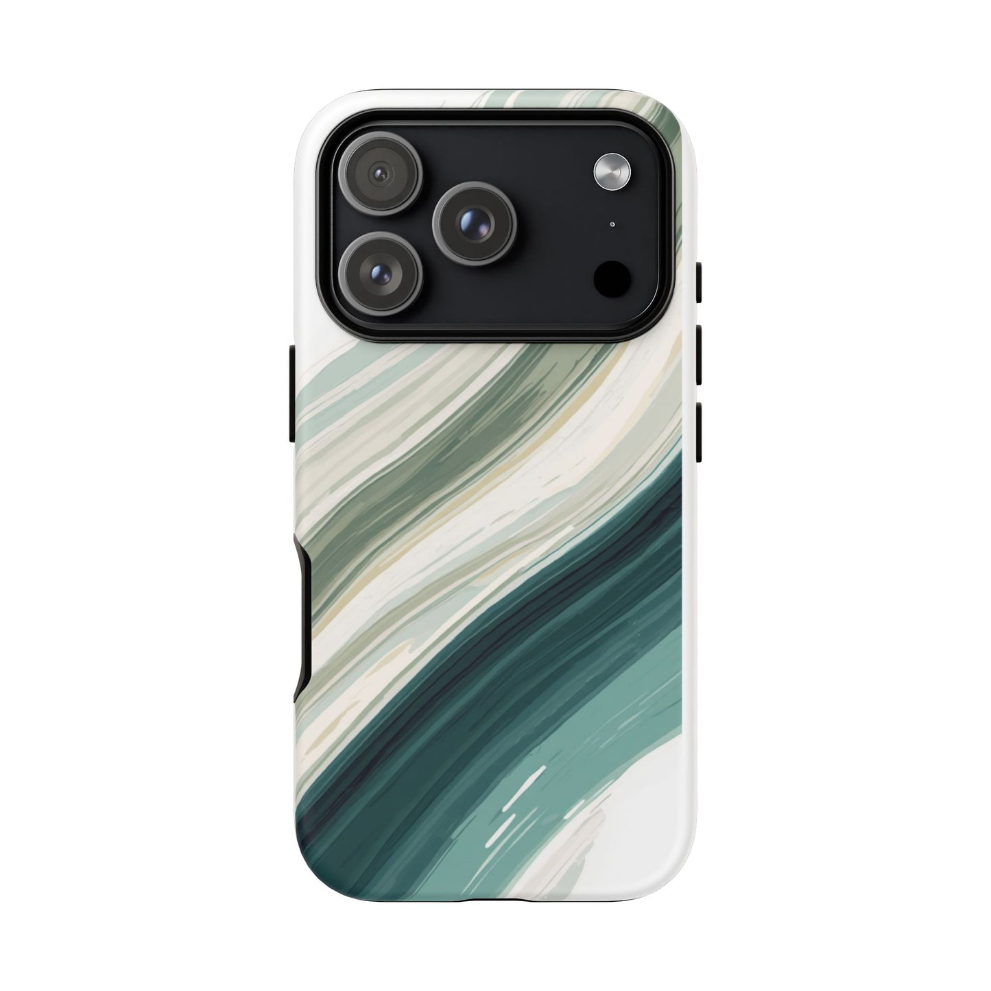 Sea Glass Drift Phone Case – Coastal Abstract Ocean Waves iPhone Case | Sage Green Minimalist Protective Cover