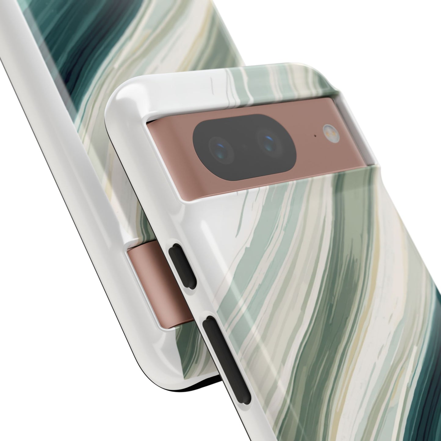 Sea Glass Drift Phone Case – Coastal Abstract Ocean Waves iPhone Case | Sage Green Minimalist Protective Cover