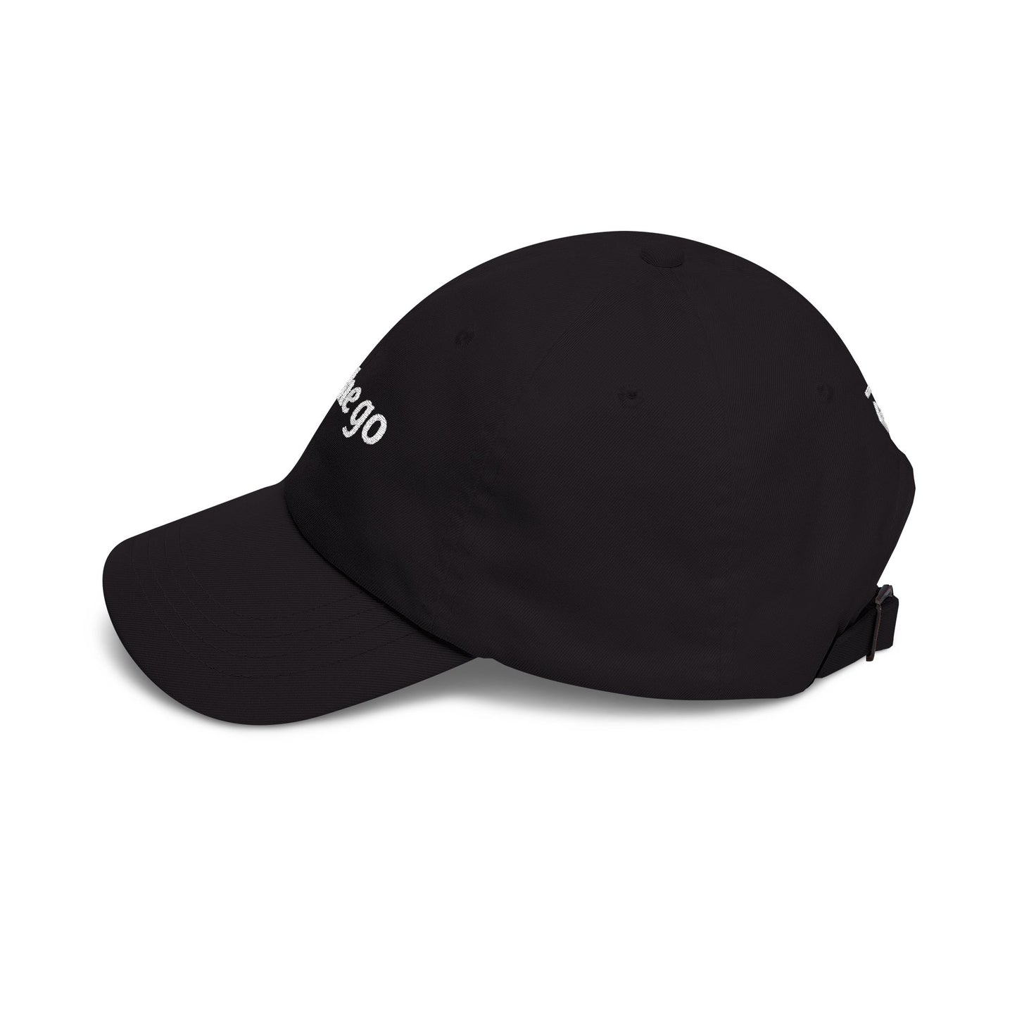 on the go embroidered classic dad cap - small arrows on back, white thread
