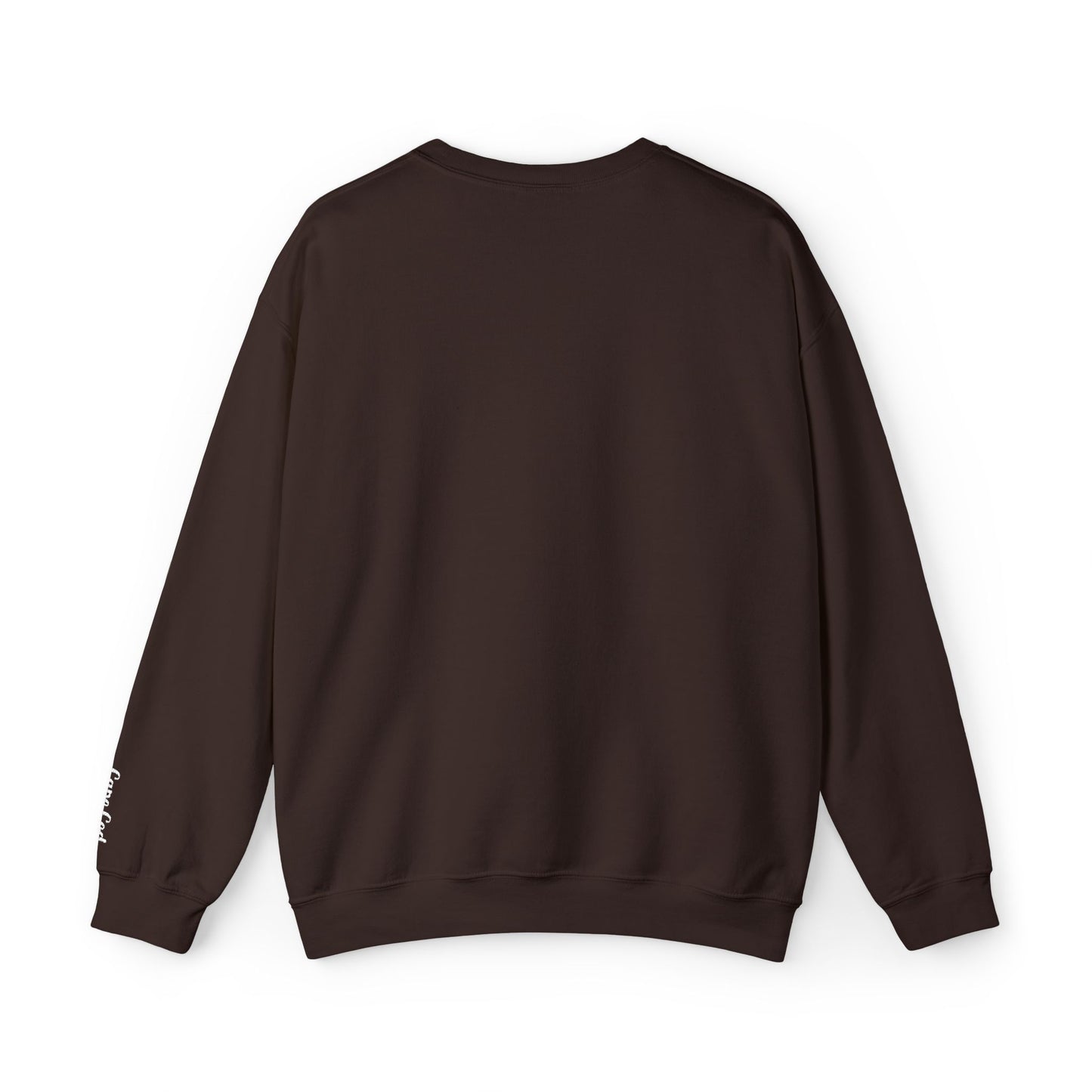 Personalize Embroidered crewneck Sweatshirt — Use your own words on front and left sleeve