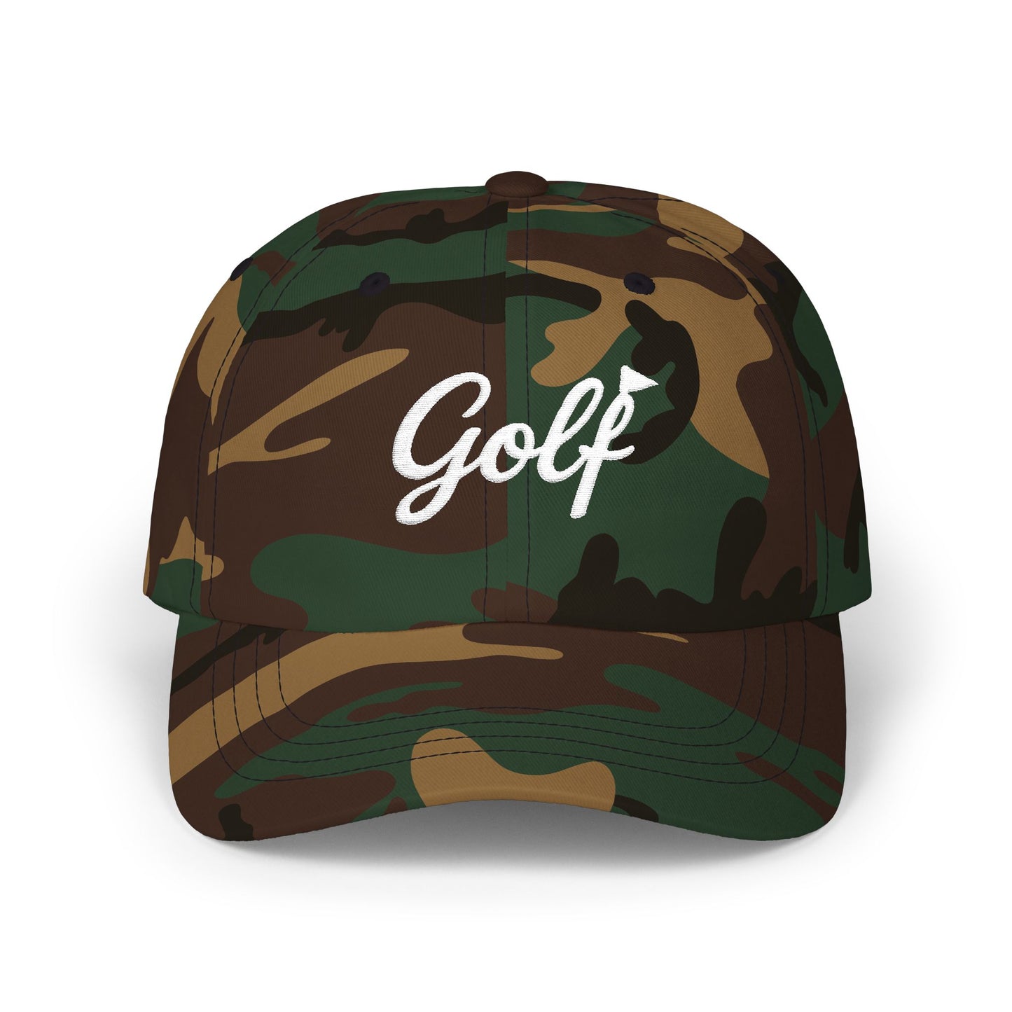 Classic Embroidered Golf Dad Cap | Minimal Script Golf Hat with Back Accent