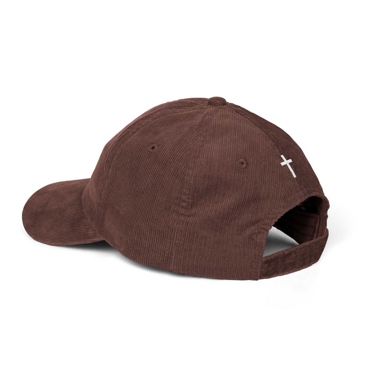 Look Up Embroidered Corduroy Cap-Faith Inspired Hat with Cross on back