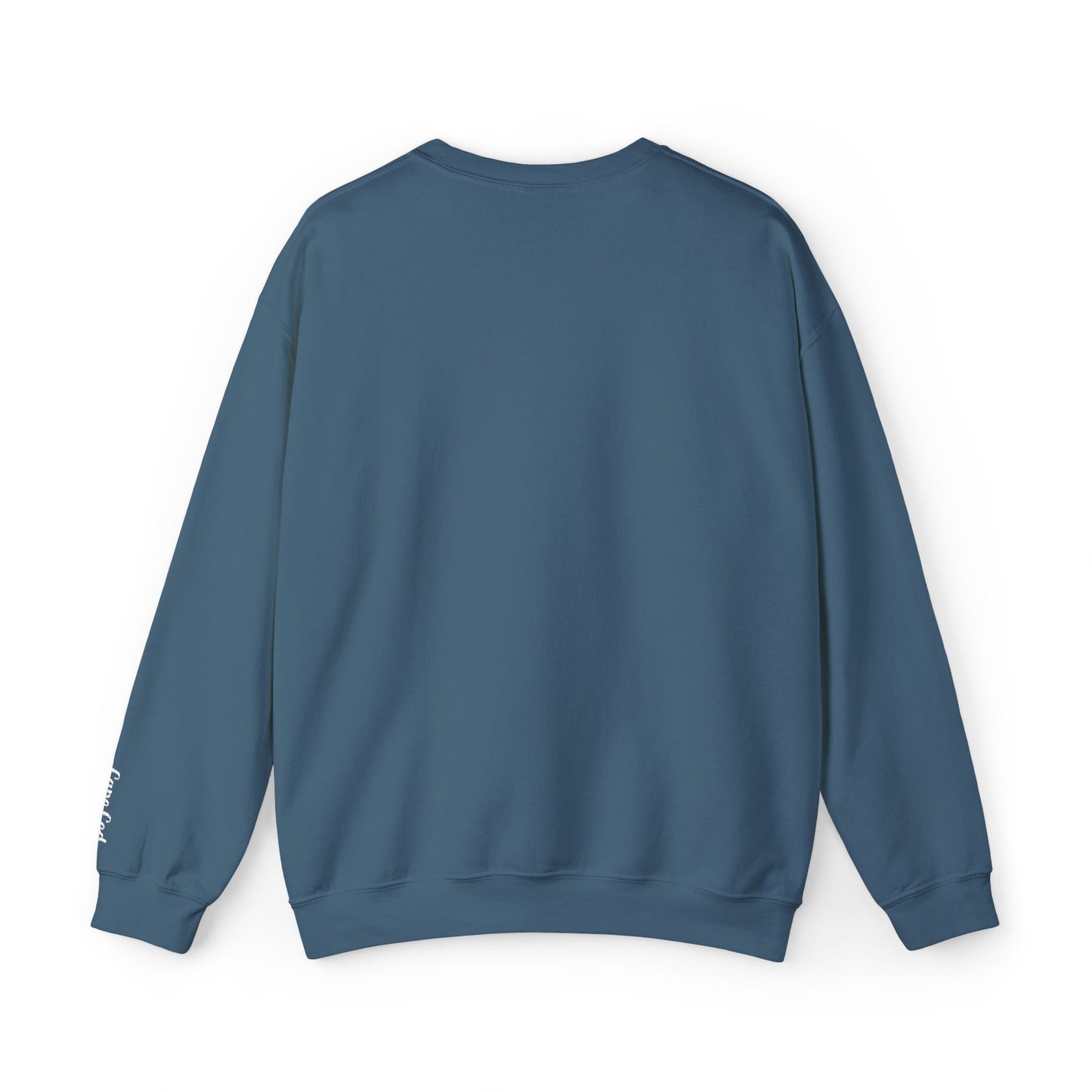 Personalize Embroidered crewneck Sweatshirt — Use your own words on front and left sleeve