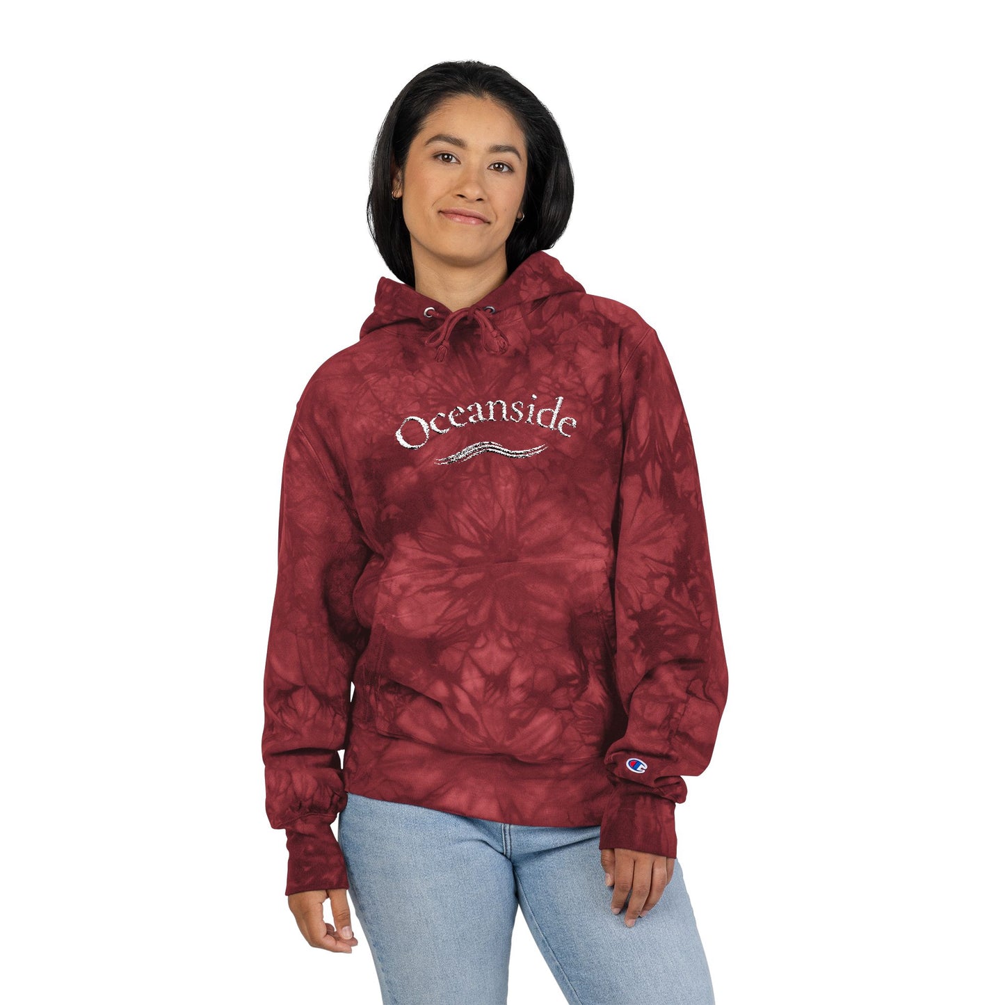 Oceanside Embroidered Tie-Dye Hoodie