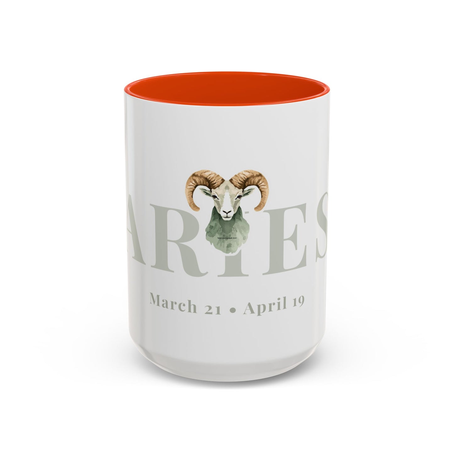Aries Zodiac Mug - March 21 - April 19 Astrology Coffee Cup - Ram Zodiac Sign Mug - 15 oz.