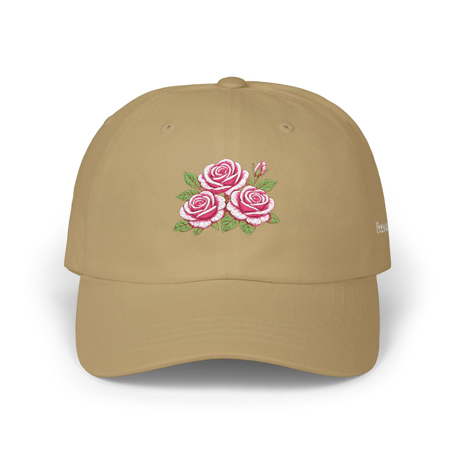Embroidered Rose Floral Mama Dad Hat with Personalized Side Name