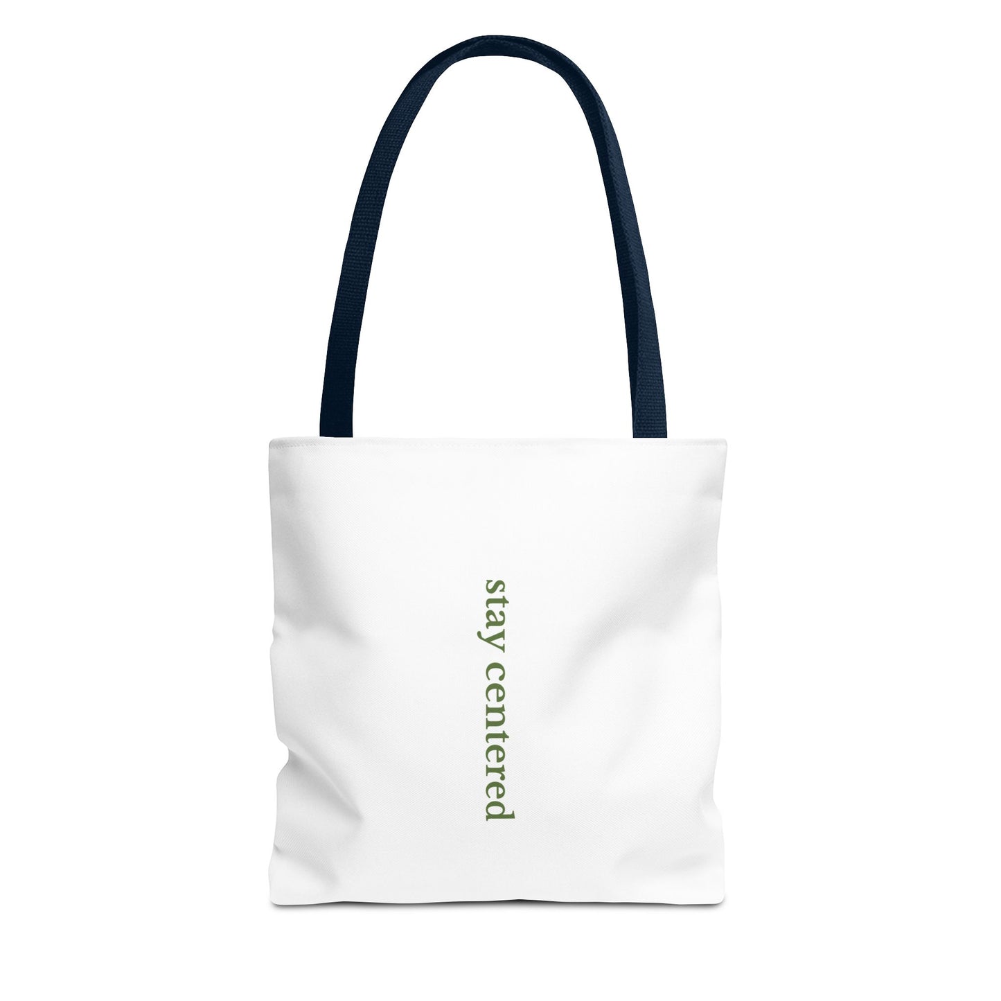 Stay Centered Minimalist Tote Bag – Neutral Wellness Aesthetic Canvas Tote | Sage Green Modern Everyday Carryall