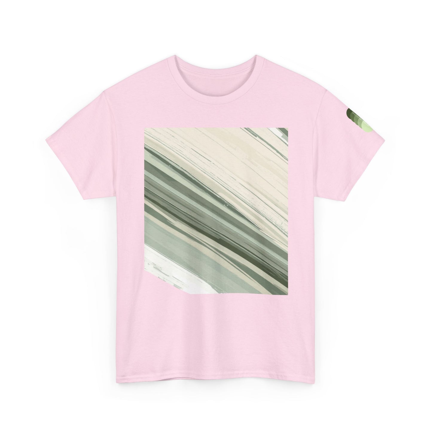 Sea Glass Drift Unisex Heavy Cotton Tee – Abstract Coastal Wave Graphic Shirt | Minimalist Sage Green Aesthetic Tee