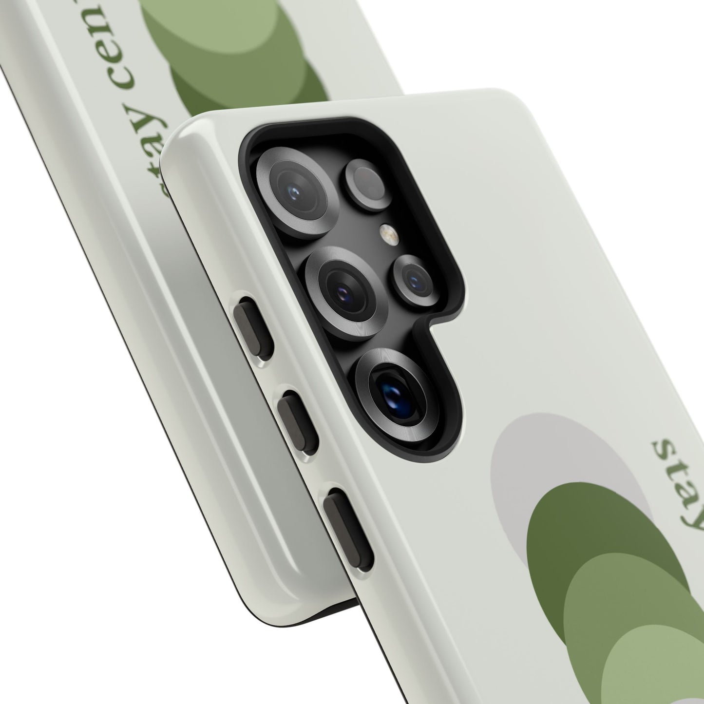 Stay Centered Minimalist Phone Case – Sage Green Wellness Aesthetic iPhone Case | Modern Neutral Protective Cover