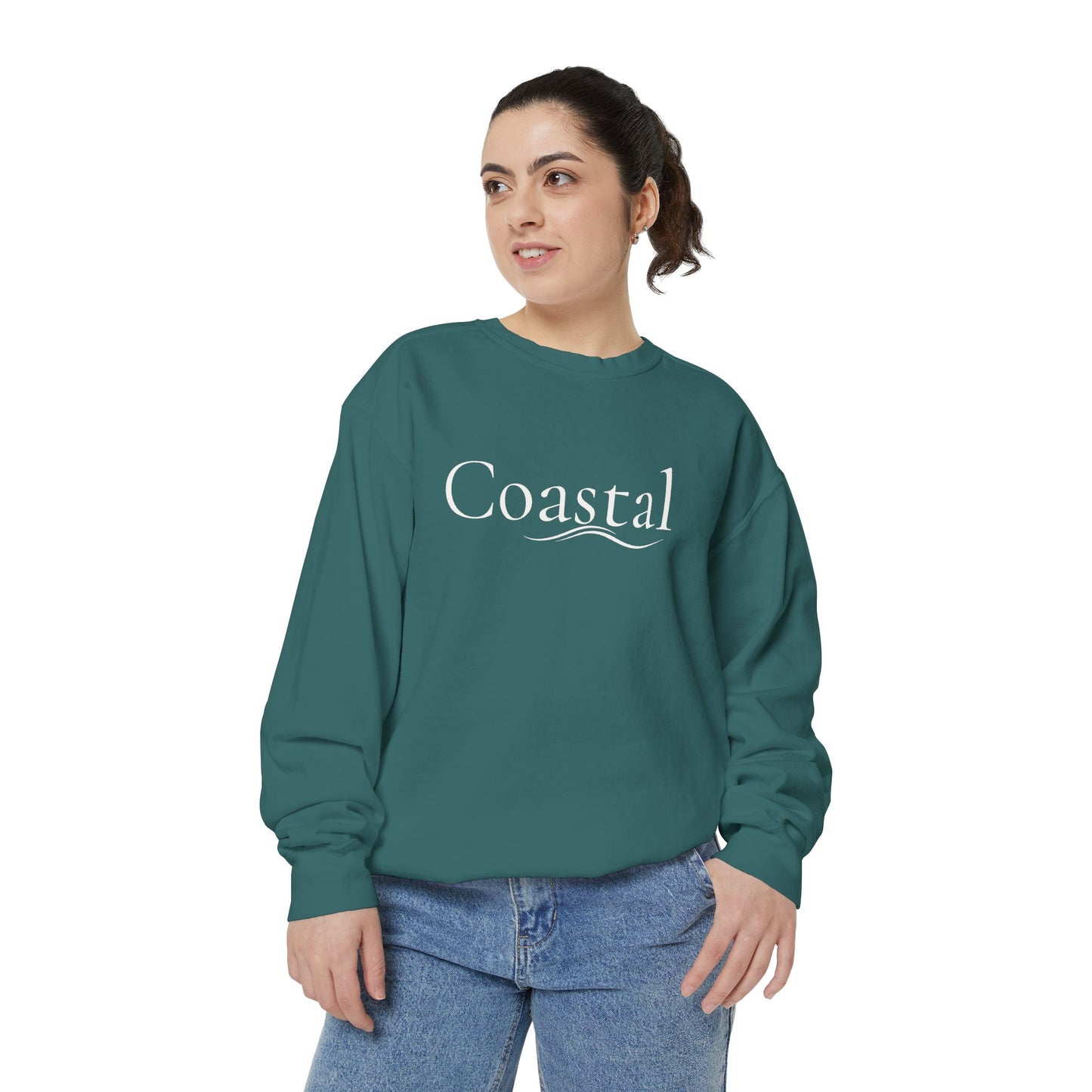 Beach Graphic Sweatshirt — Retro Wave Script Pullover