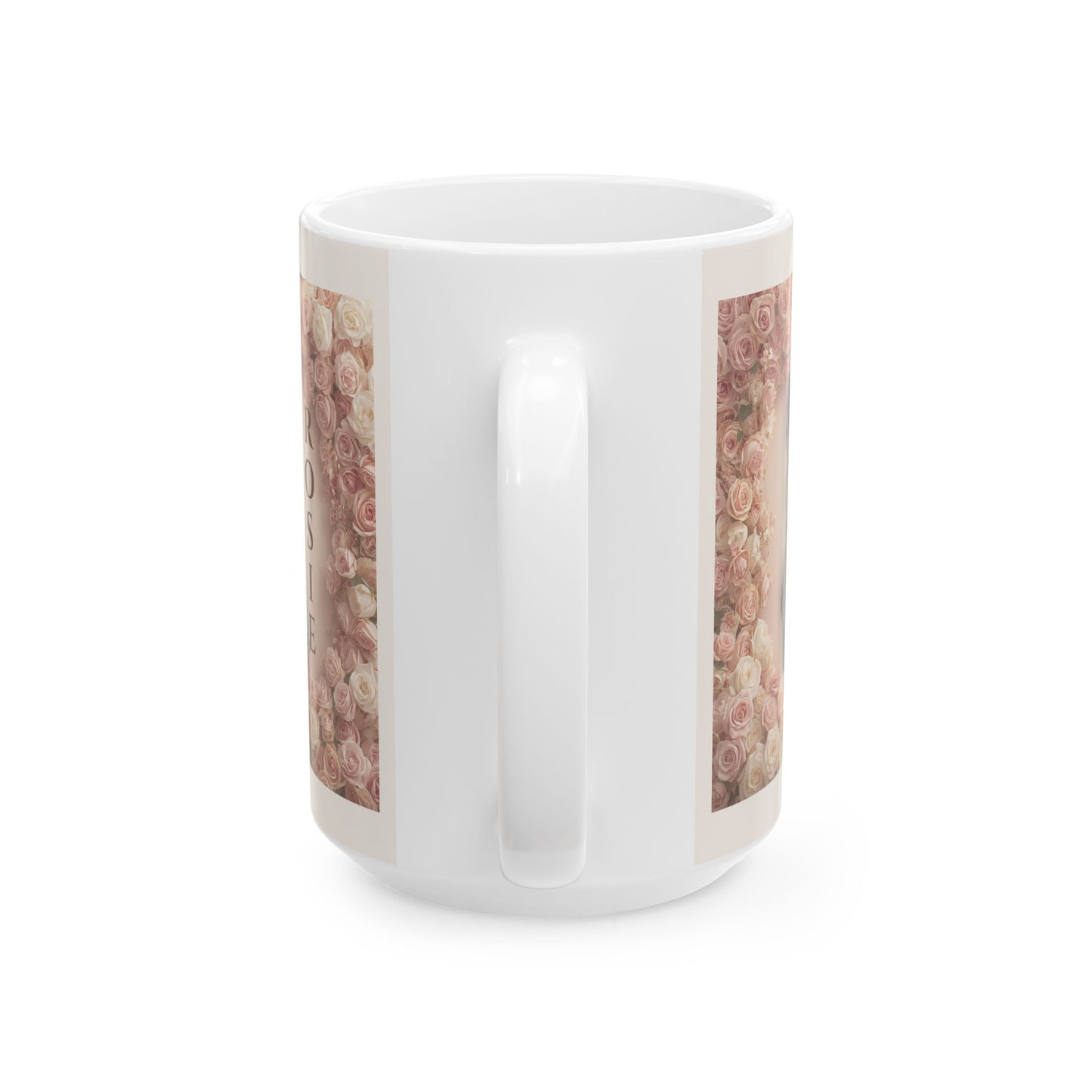 Personalized Floral Dog Mug - 'Rosie’ French Bulldog Ceramic Coffee Cup (15oz)