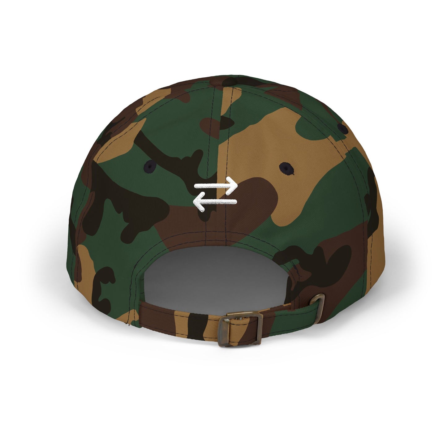 on the go embroidered classic dad cap - small arrows on back, white thread