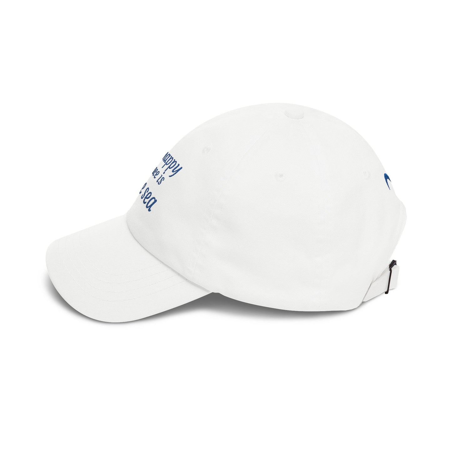 My Happy Place Is the Sea Embroidered White Dad Cap