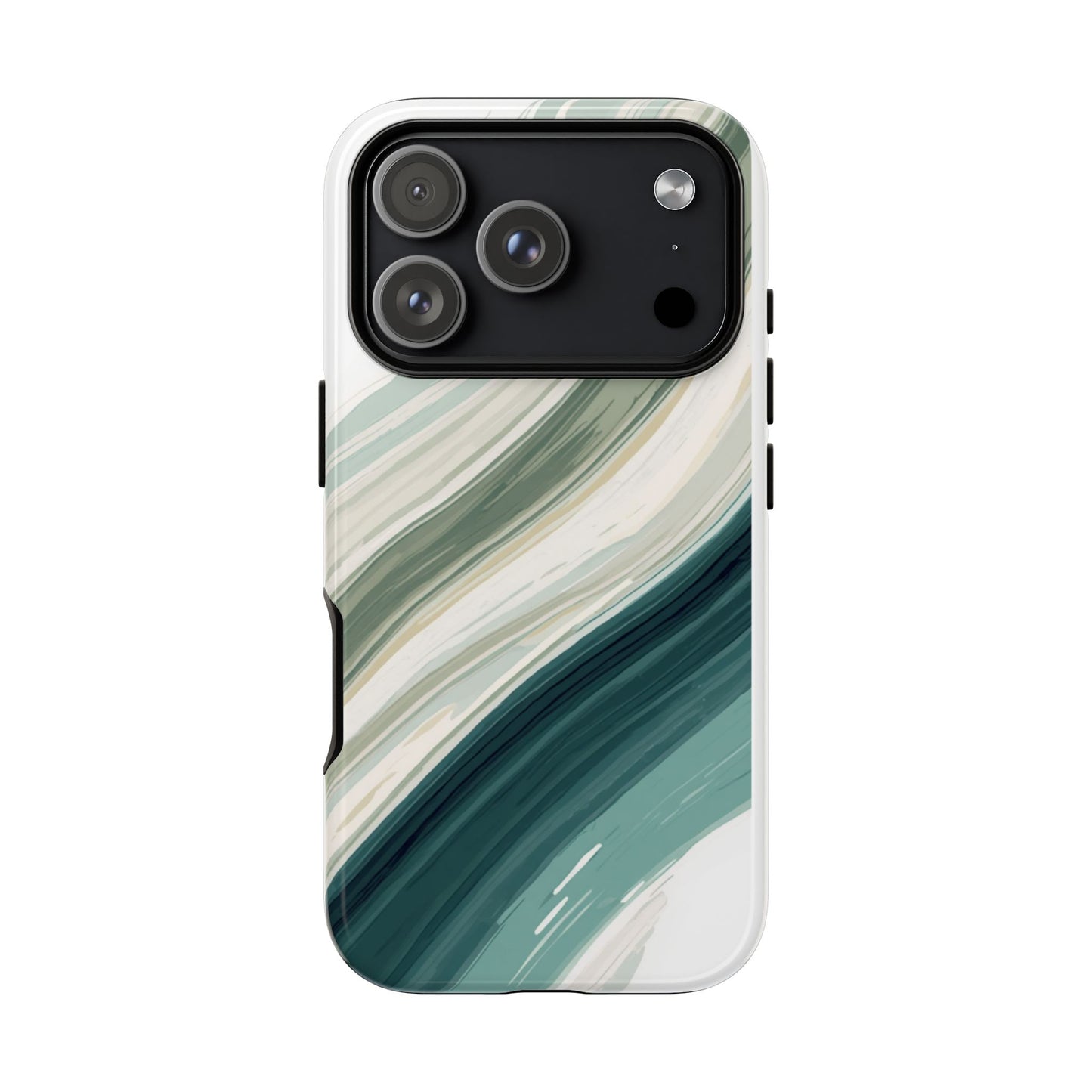 Sea Glass Drift Phone Case – Coastal Abstract Ocean Waves iPhone Case | Sage Green Minimalist Protective Cover