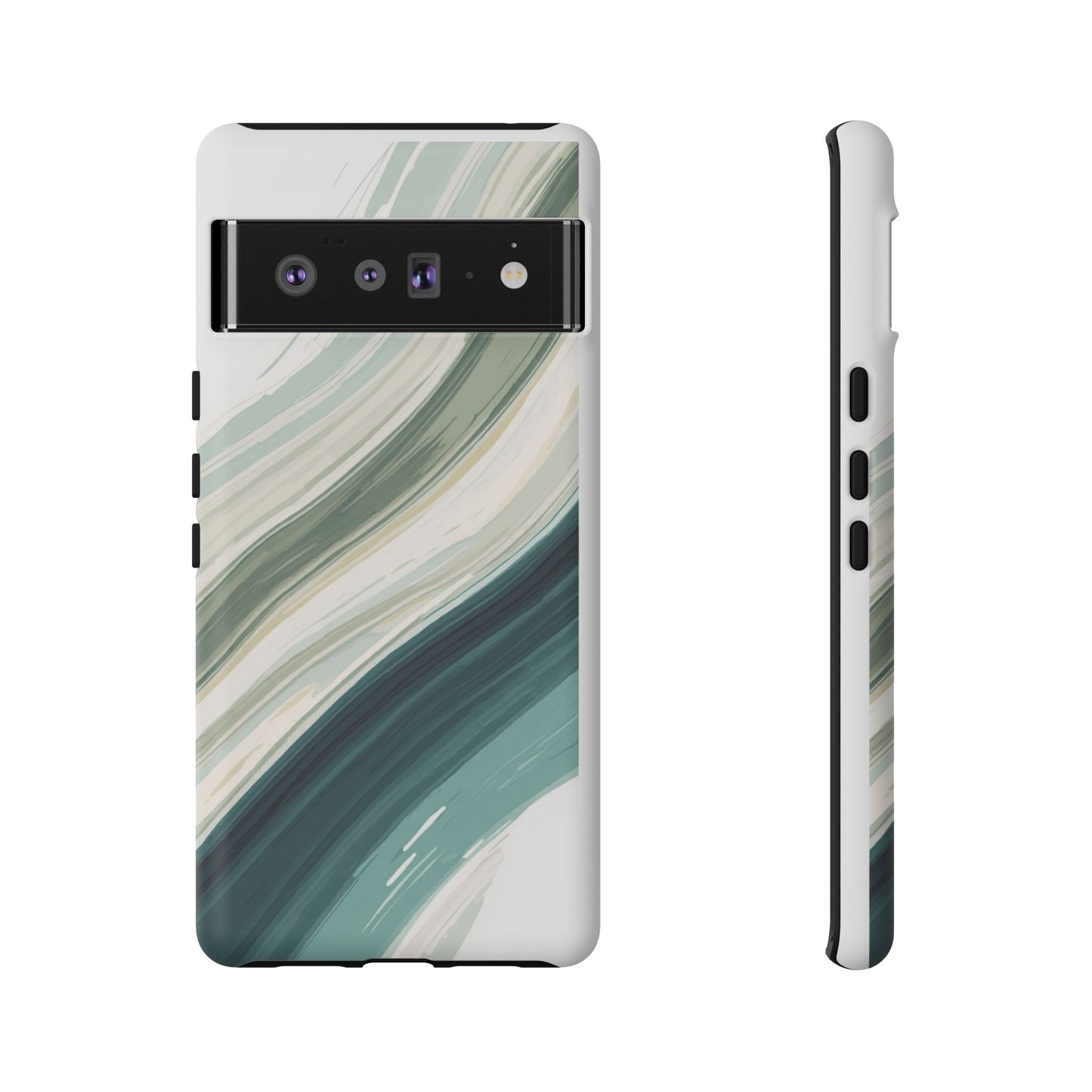 Sea Glass Drift Phone Case – Coastal Abstract Ocean Waves iPhone Case | Sage Green Minimalist Protective Cover
