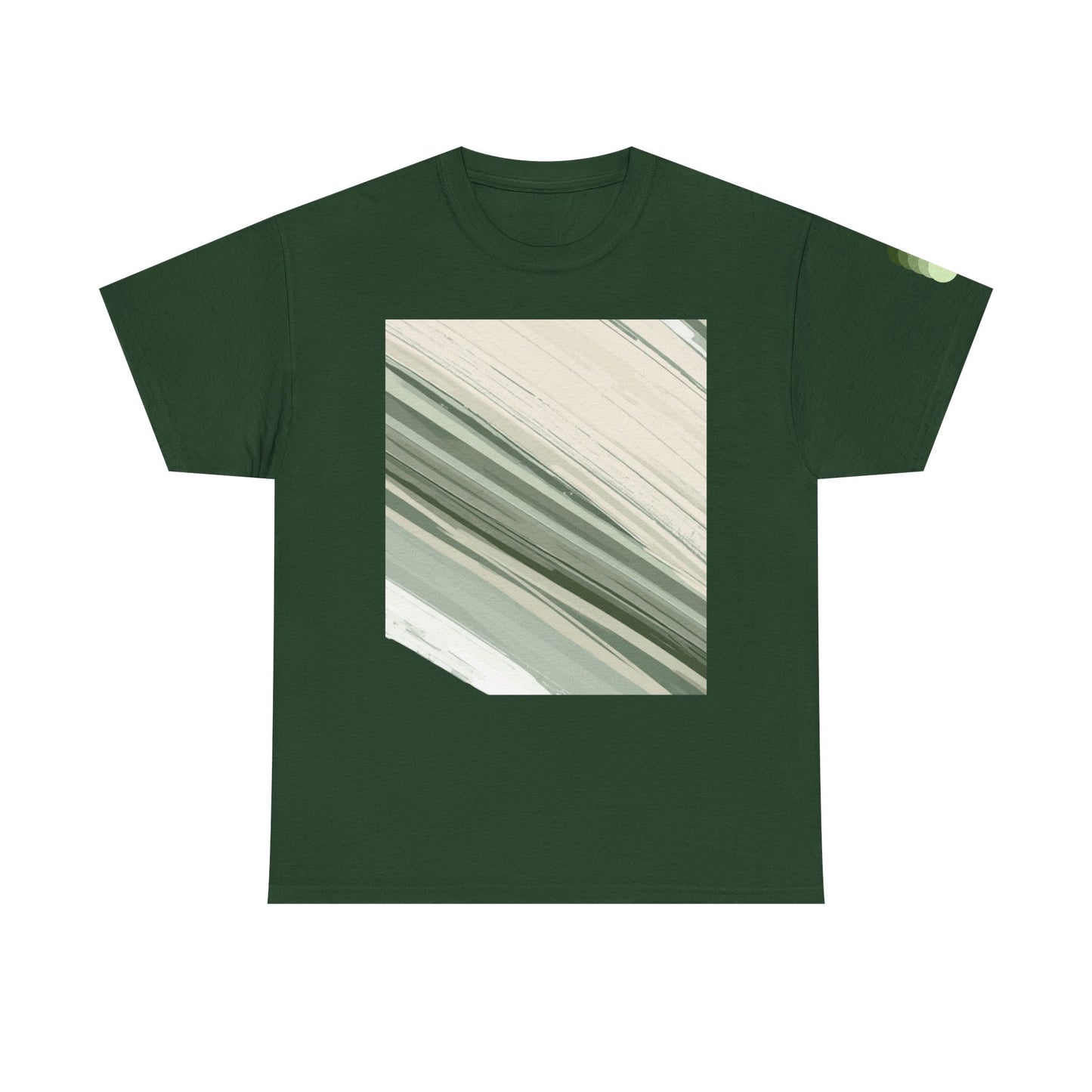 Sea Glass Drift Unisex Heavy Cotton Tee – Abstract Coastal Wave Graphic Shirt | Minimalist Sage Green Aesthetic Tee