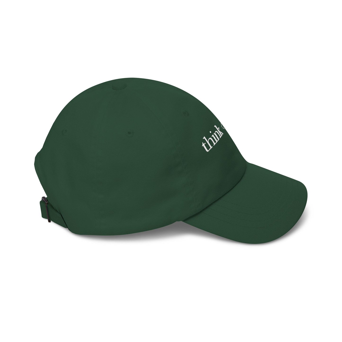 think < do > Minimalist Embroidered Dad Cap | Ivory Thread | Unisex Adjustable Hat