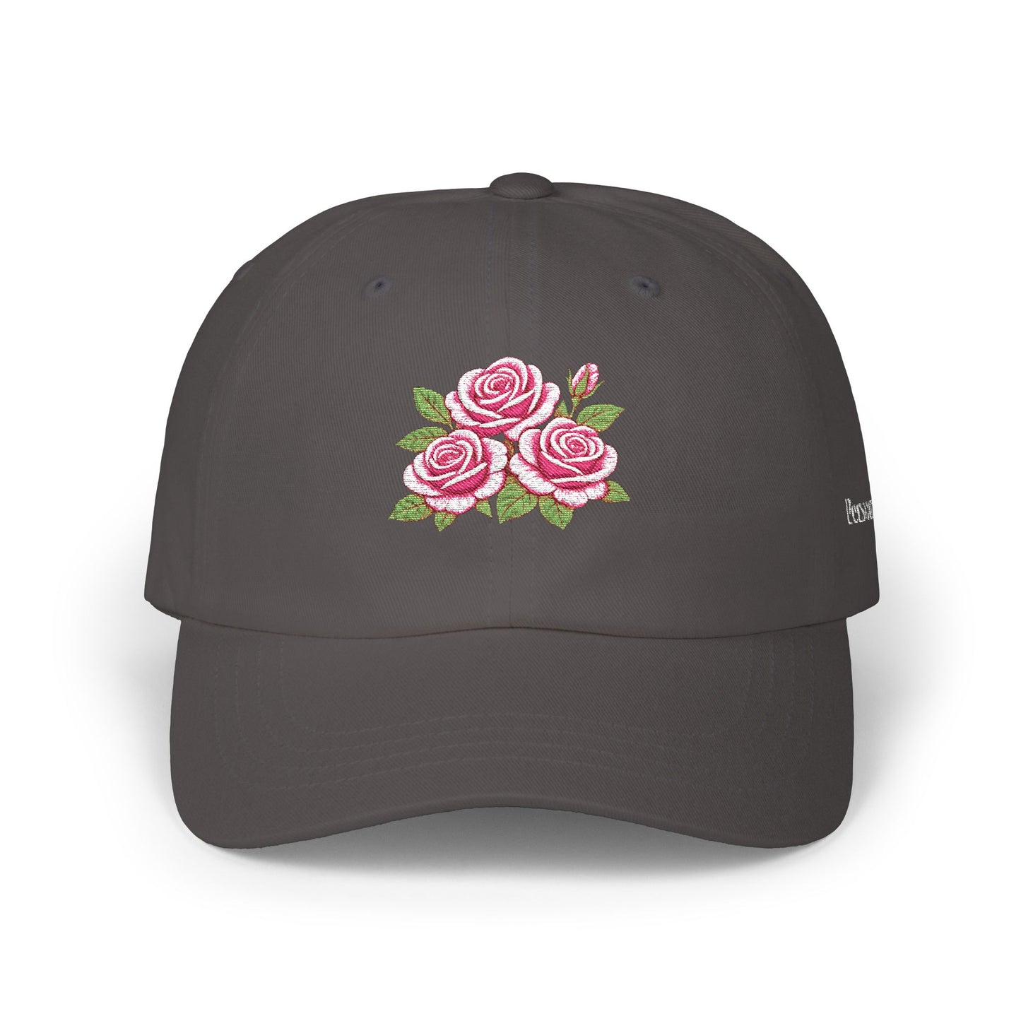 Embroidered Rose Floral Mama Dad Hat with Personalized Side Name