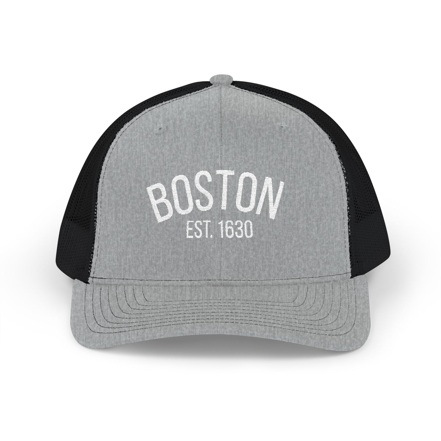 Boston Embroidered Trucker Cap — 'BOSTON EST. 1630' Snapback Hat