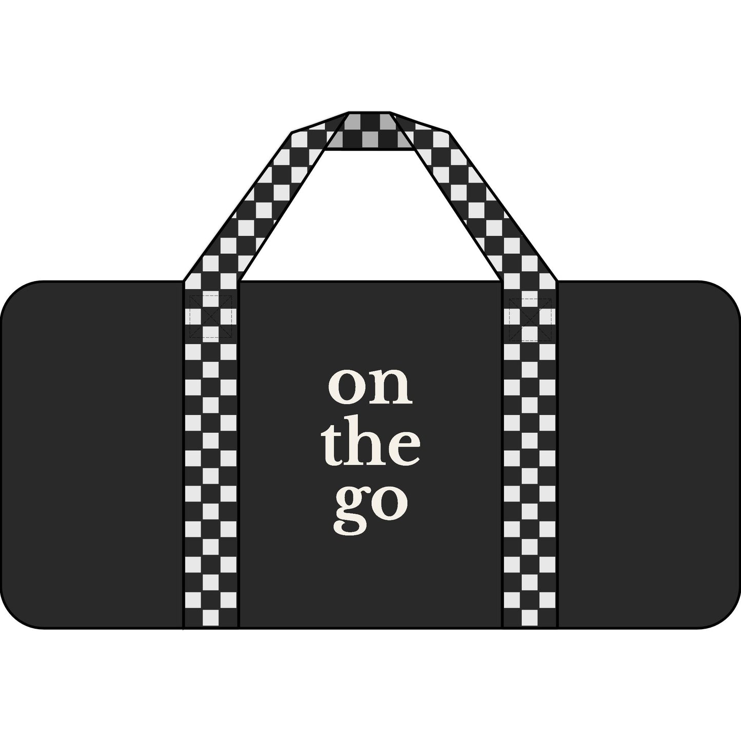 Duffel Bag — 'on the go' Travel Duffle with Solid, Checker, Leopard and Camo Strap Options