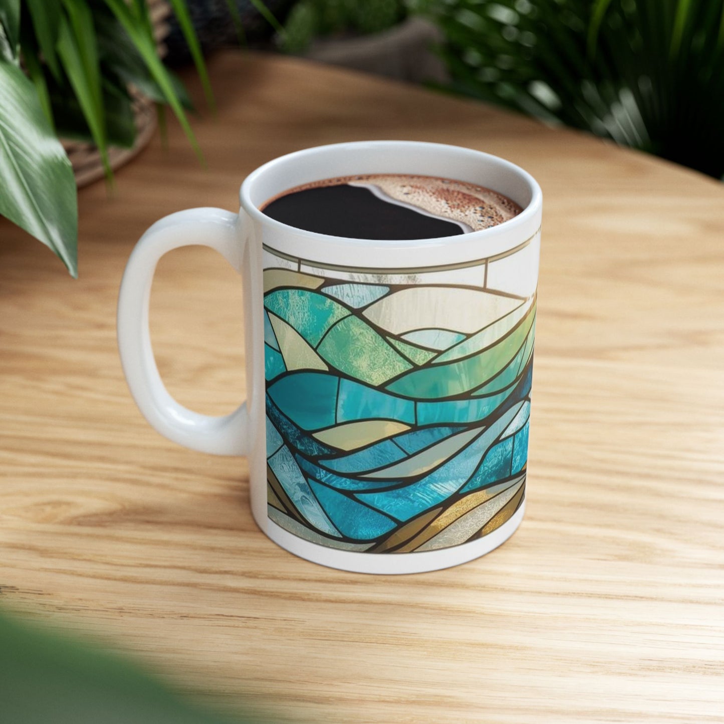 Sea Glass Wave Mosaic Mug – 11oz/15oz