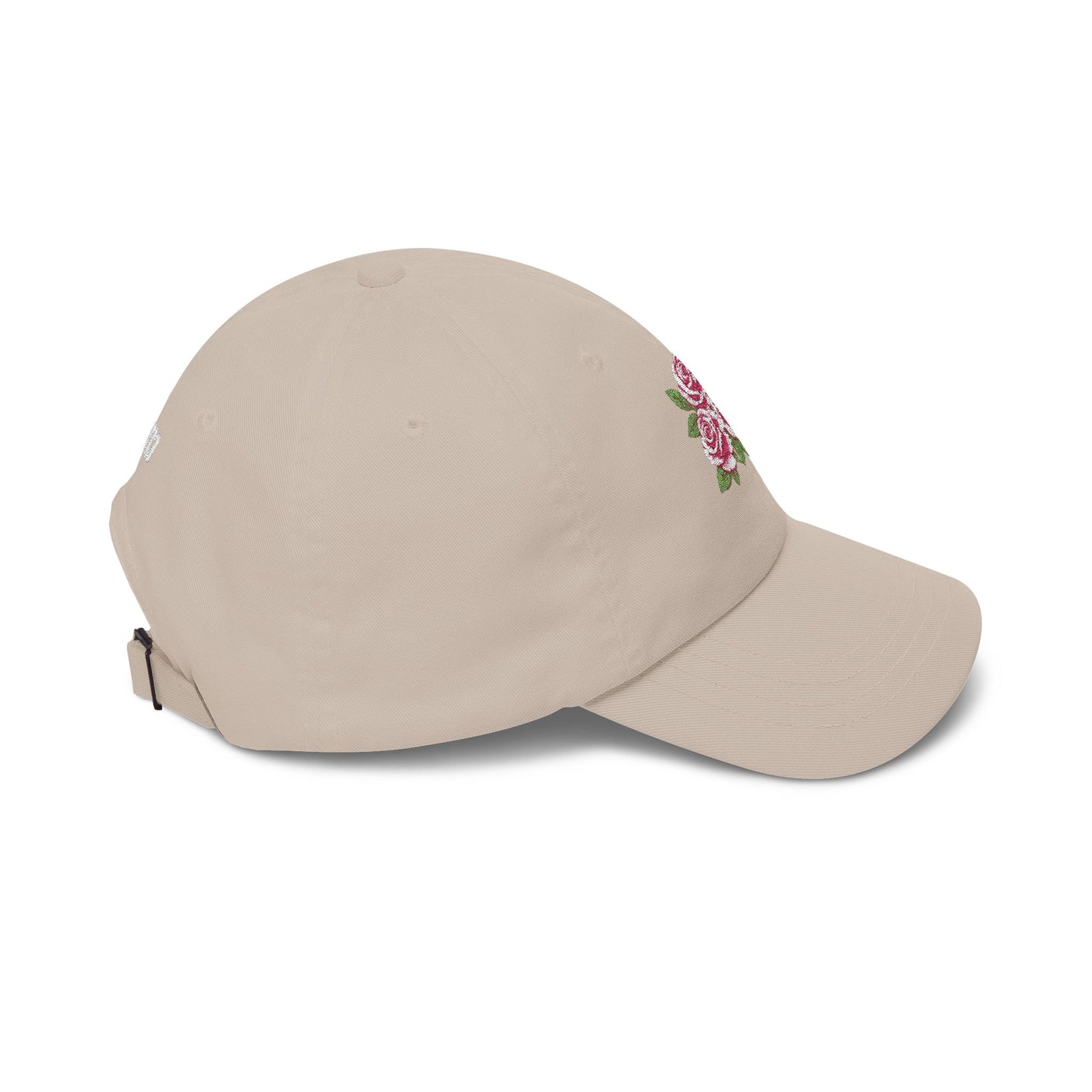 Embroidered Rose Floral Mama Dad Hat with Personalized Side Name