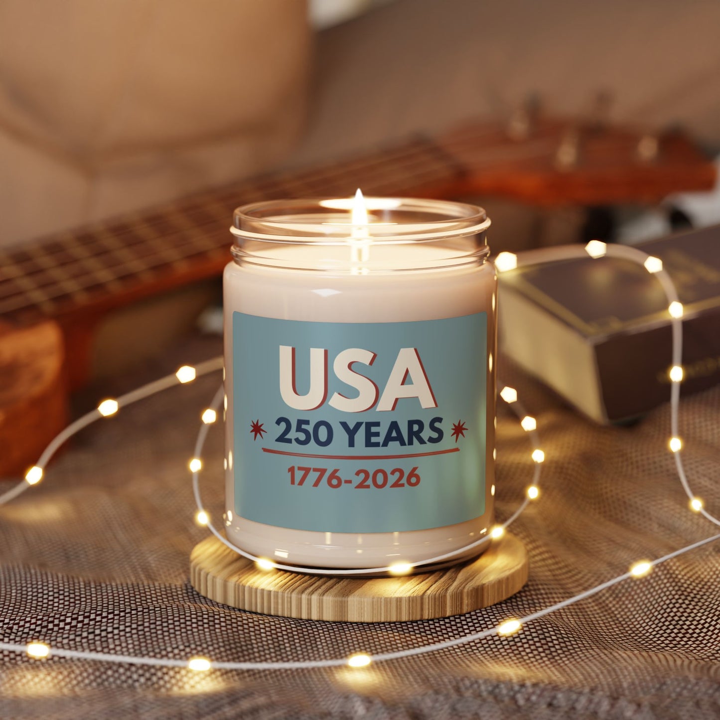 USA 250 Years Scented Soy Candle — 1776-2026 Anniversary Patriotic Candle (9oz)