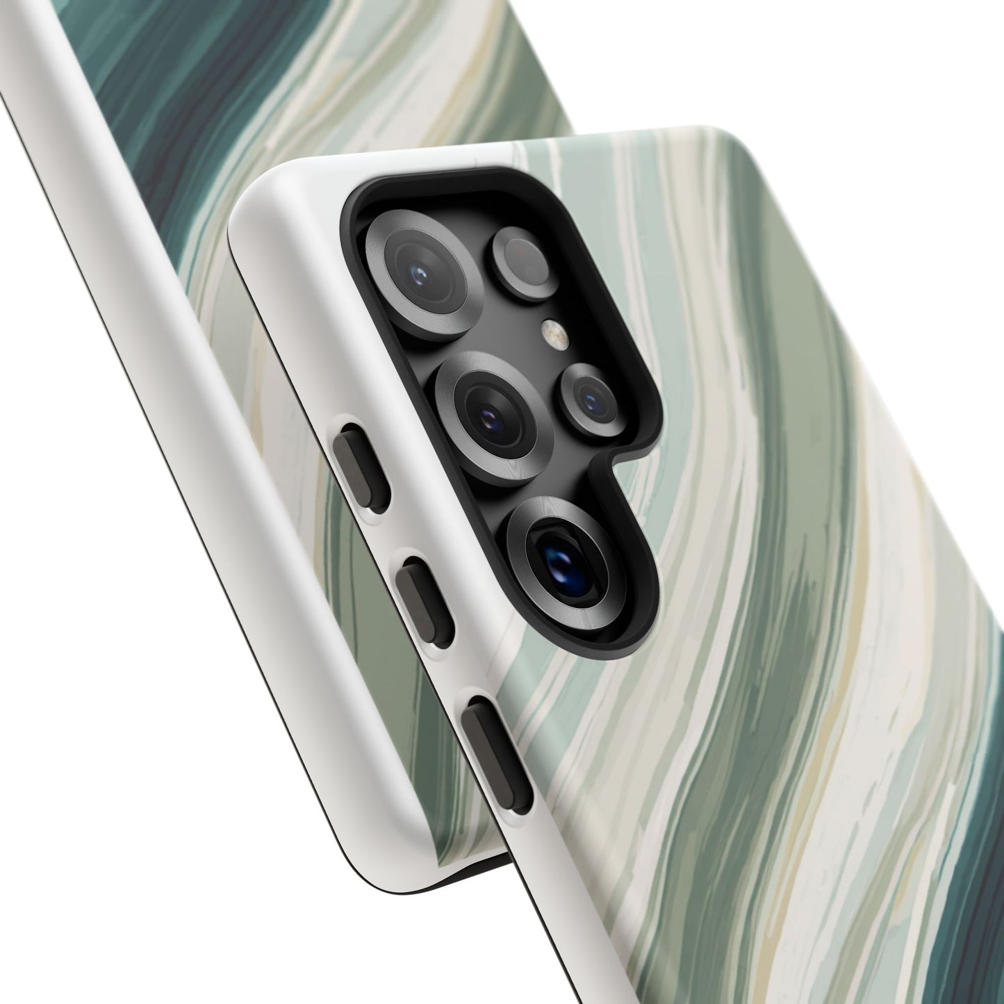 Sea Glass Drift Phone Case – Coastal Abstract Ocean Waves iPhone Case | Sage Green Minimalist Protective Cover