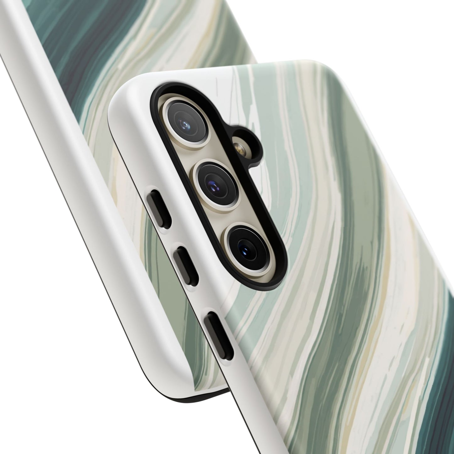 Sea Glass Drift Phone Case – Coastal Abstract Ocean Waves iPhone Case | Sage Green Minimalist Protective Cover