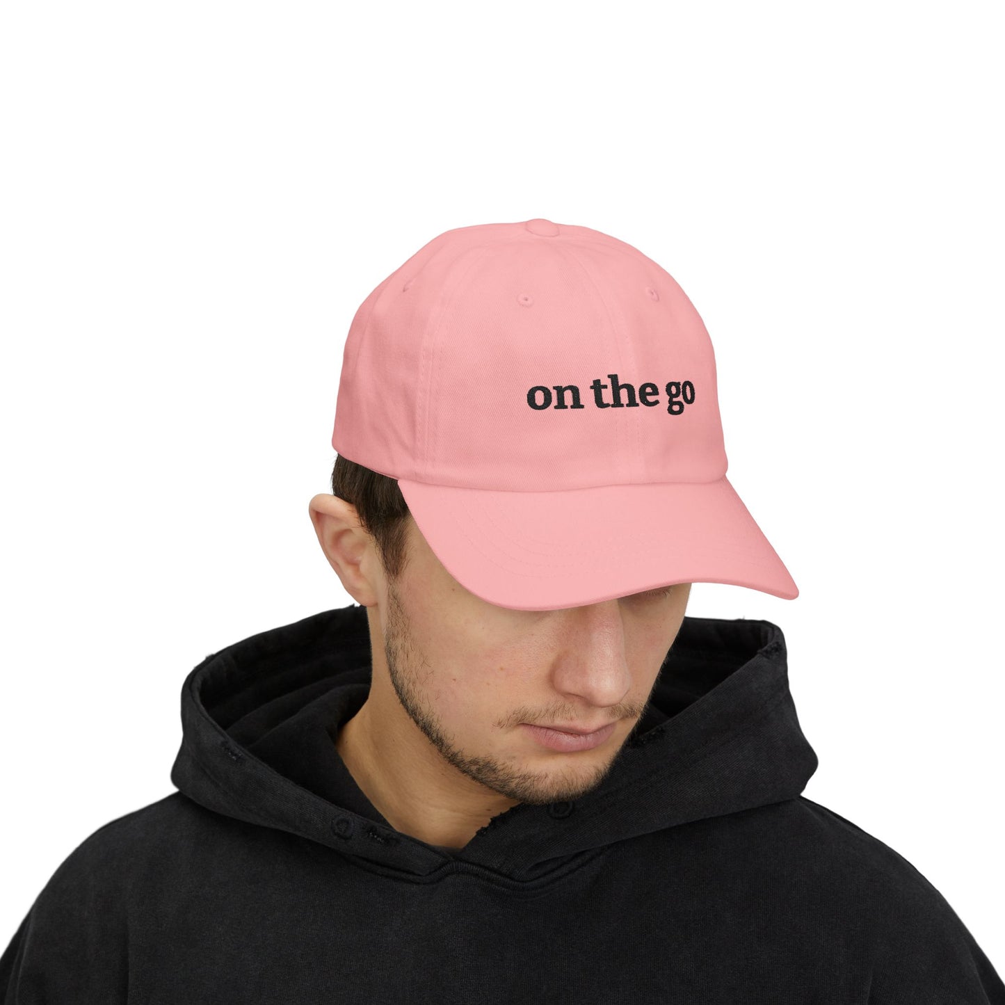 "on the go" Embroidered Dad Hat/Minimal Everyday Baseball Cap