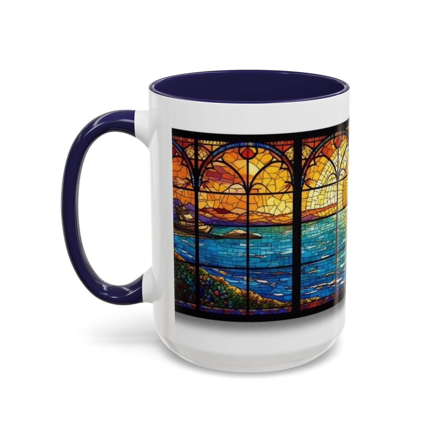 Stained Glass Ocean Sunset Mug – 15oz