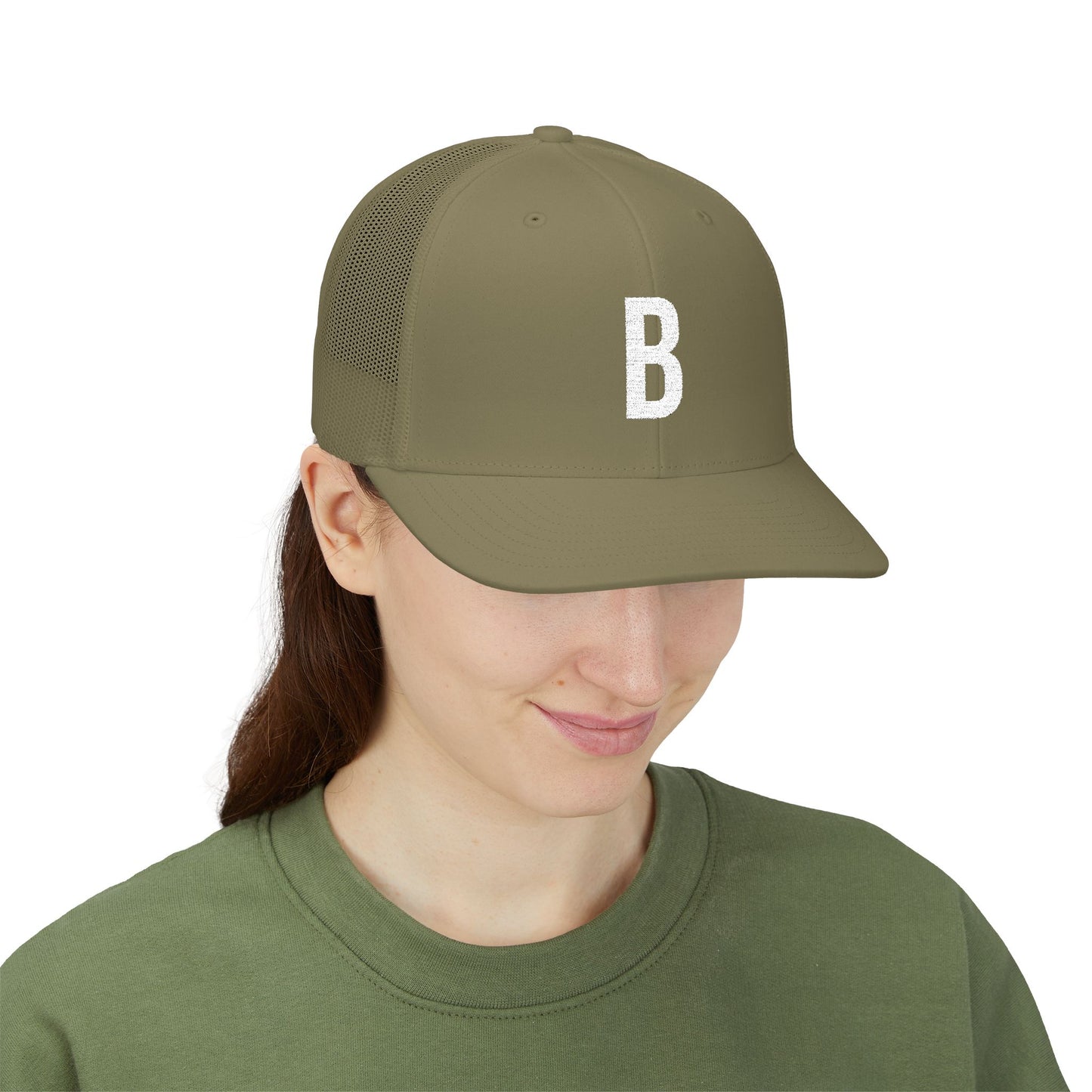 Boston (B) Embroidered Monogram Snapback Trucker Cap - Heritage Places Collection
