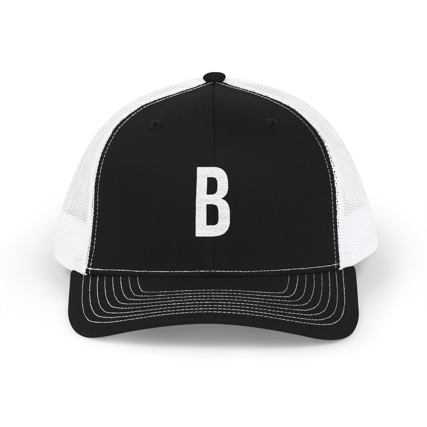 Boston (B) Embroidered Monogram Snapback Trucker Cap - Heritage Places Collection