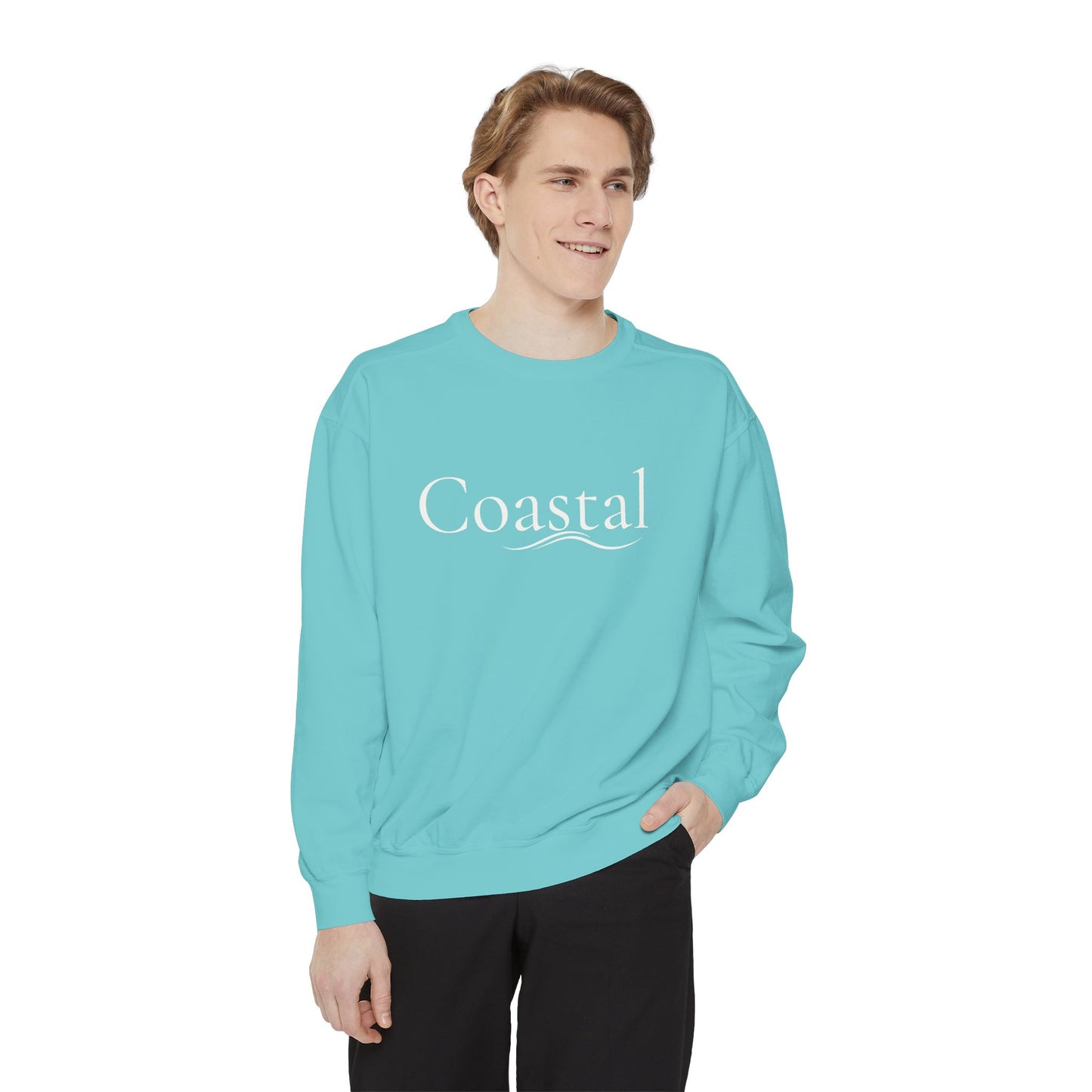 Beach Graphic Sweatshirt — Retro Wave Script Pullover