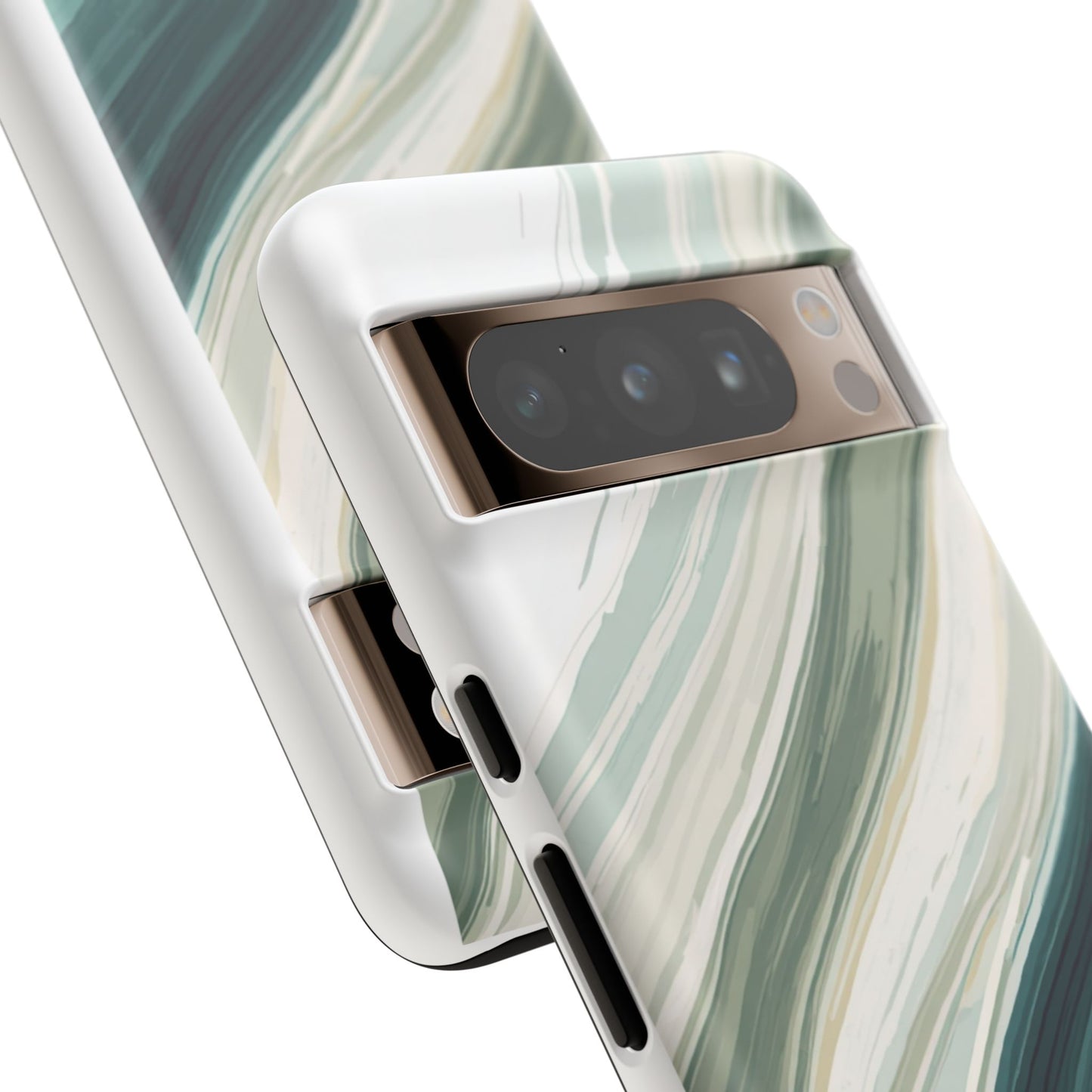 Sea Glass Drift Phone Case – Coastal Abstract Ocean Waves iPhone Case | Sage Green Minimalist Protective Cover