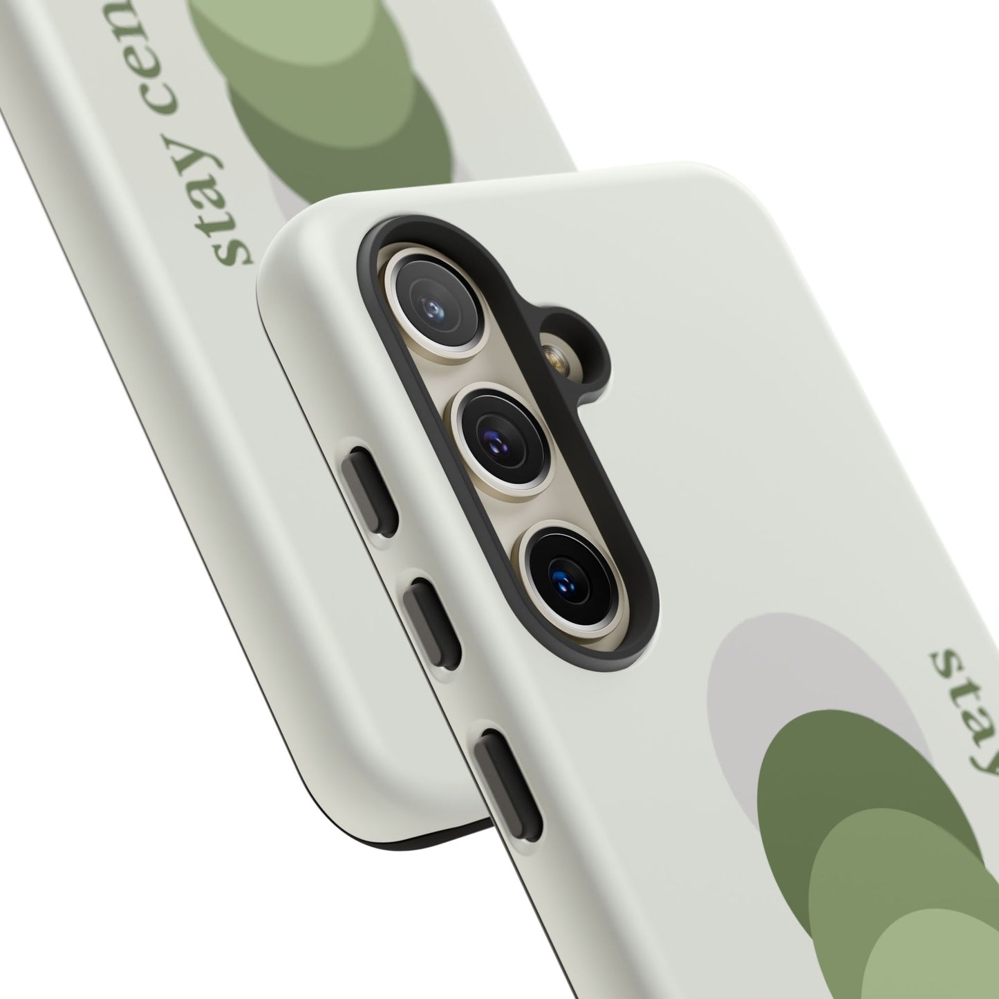 Stay Centered Minimalist Phone Case – Sage Green Wellness Aesthetic iPhone Case | Modern Neutral Protective Cover